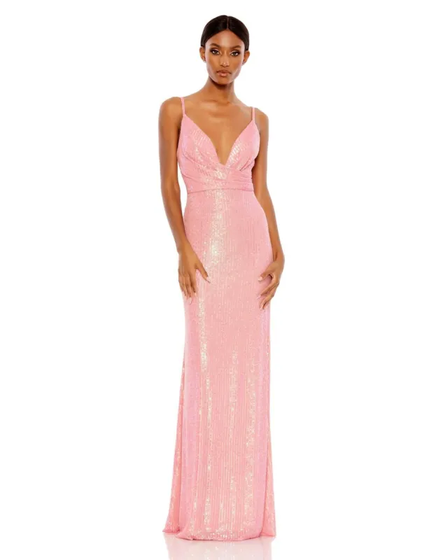 Sequined Draped V Neck Gown sold by Lord & Taylor
