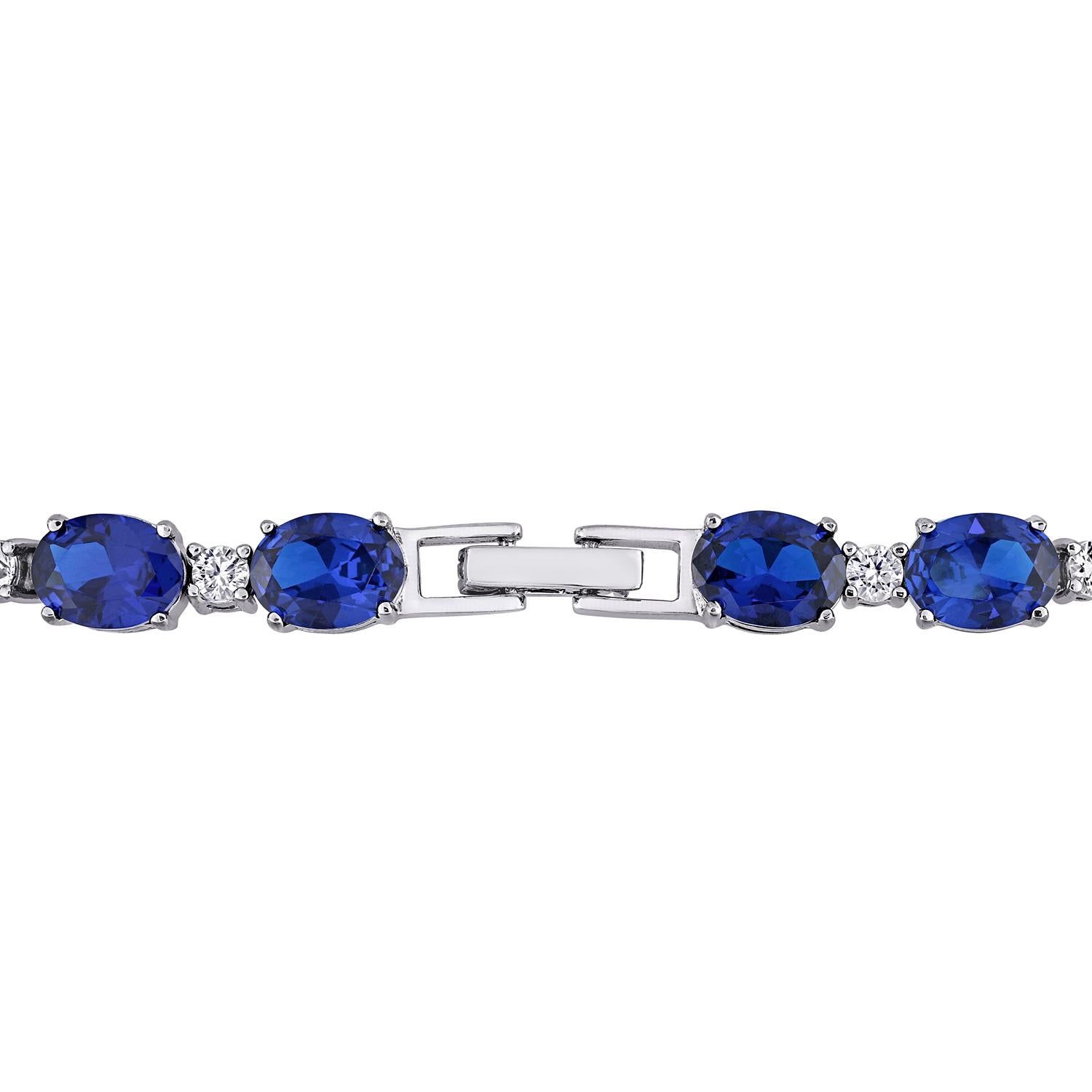 Created Blue and White Sapphire Bracelet sold by Lord & Taylor product image thumbnail 2