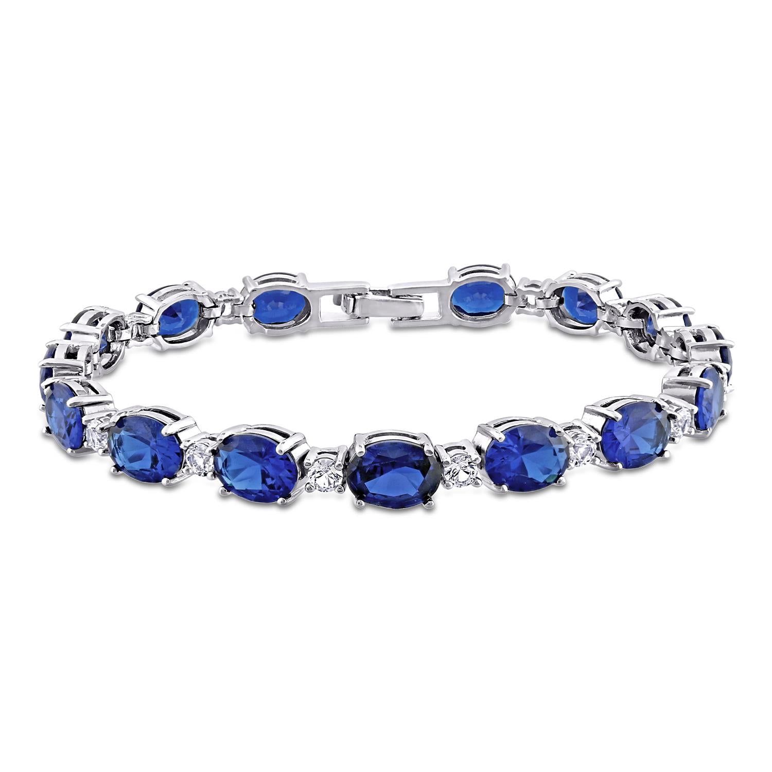 Created Blue and White Sapphire Bracelet sold by Lord & Taylor product image thumbnail 6