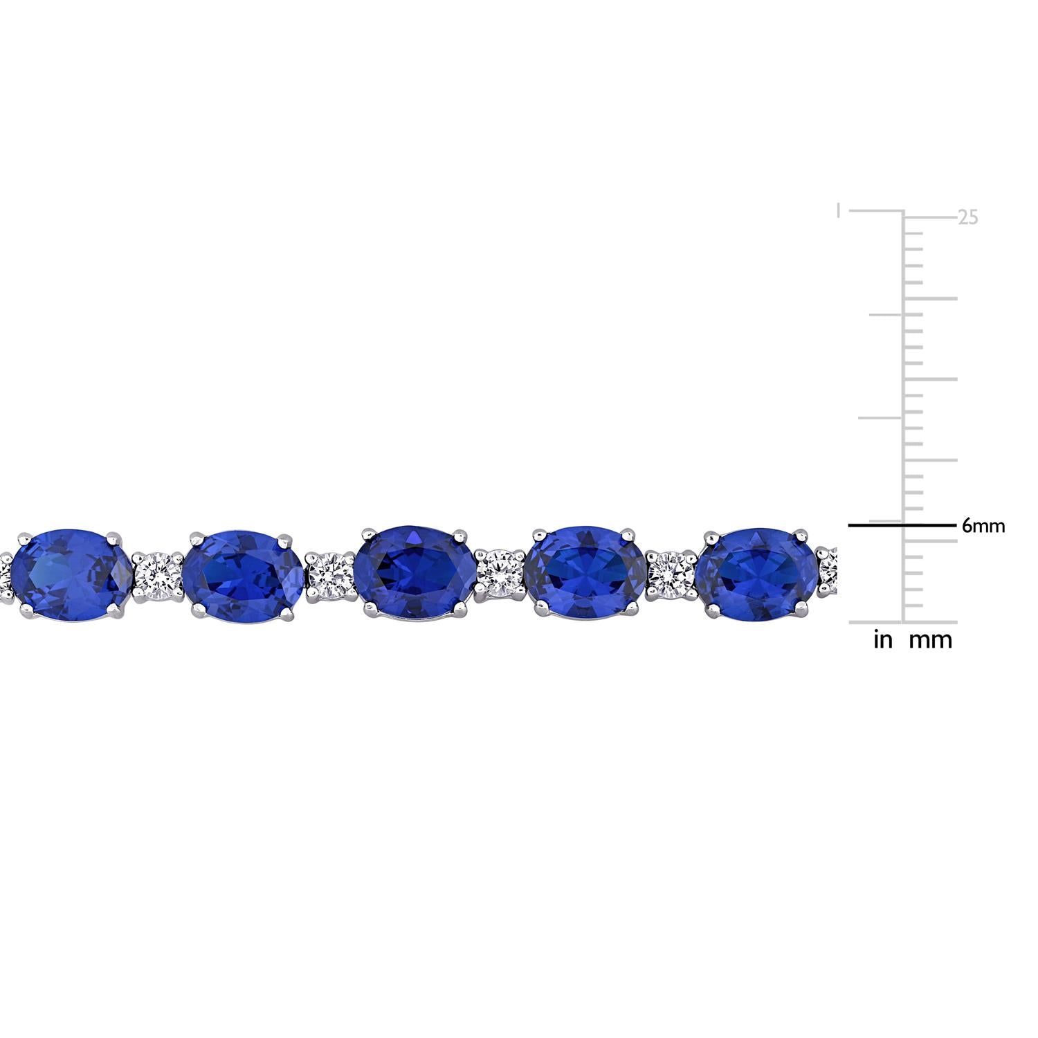Created Blue and White Sapphire Bracelet sold by Lord & Taylor product image thumbnail 3