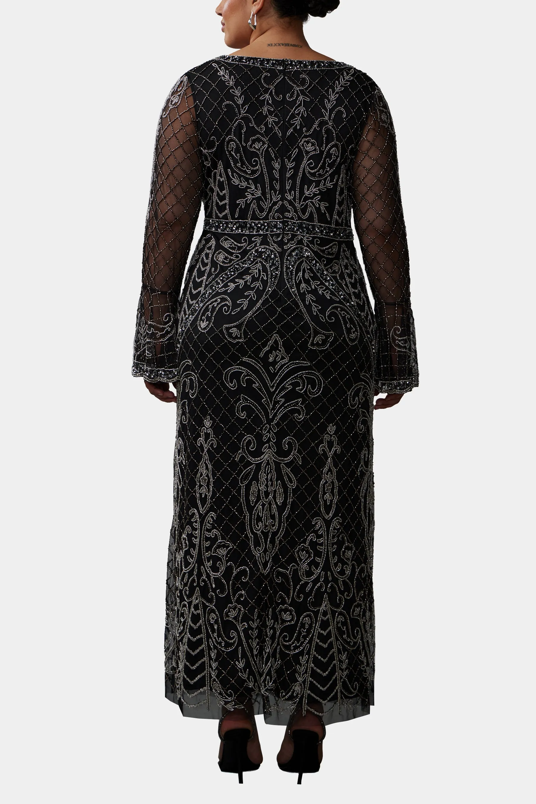 Bell Sleeve Beaded Long Dress sold by Lord & Taylor product image thumbnail 3