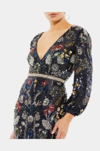 Embellished Wrap Over Bishop Sleeve Gown sold by Lord & Taylor