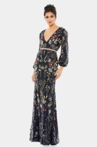 Embellished Wrap Over Bishop Sleeve Gown sold by Lord & Taylor