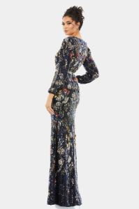 Embellished Wrap Over Bishop Sleeve Gown sold by Lord & Taylor
