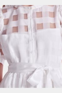 Check Puff Sleeve Tiered Midi Dress sold by Lord & Taylor