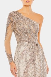 Embellished One Shoulder A Line Gown sold by Lord & Taylor