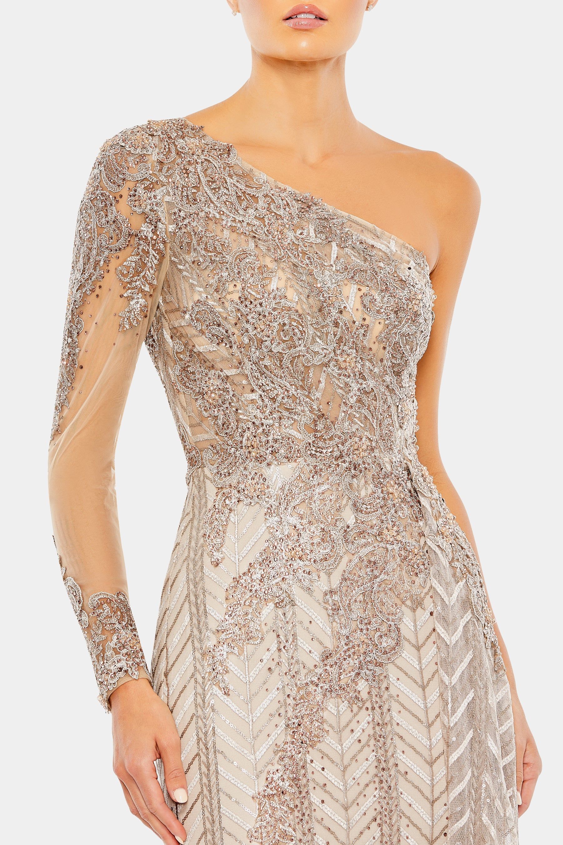 Embellished One Shoulder A Line Gown sold by Lord & Taylor product image thumbnail 2