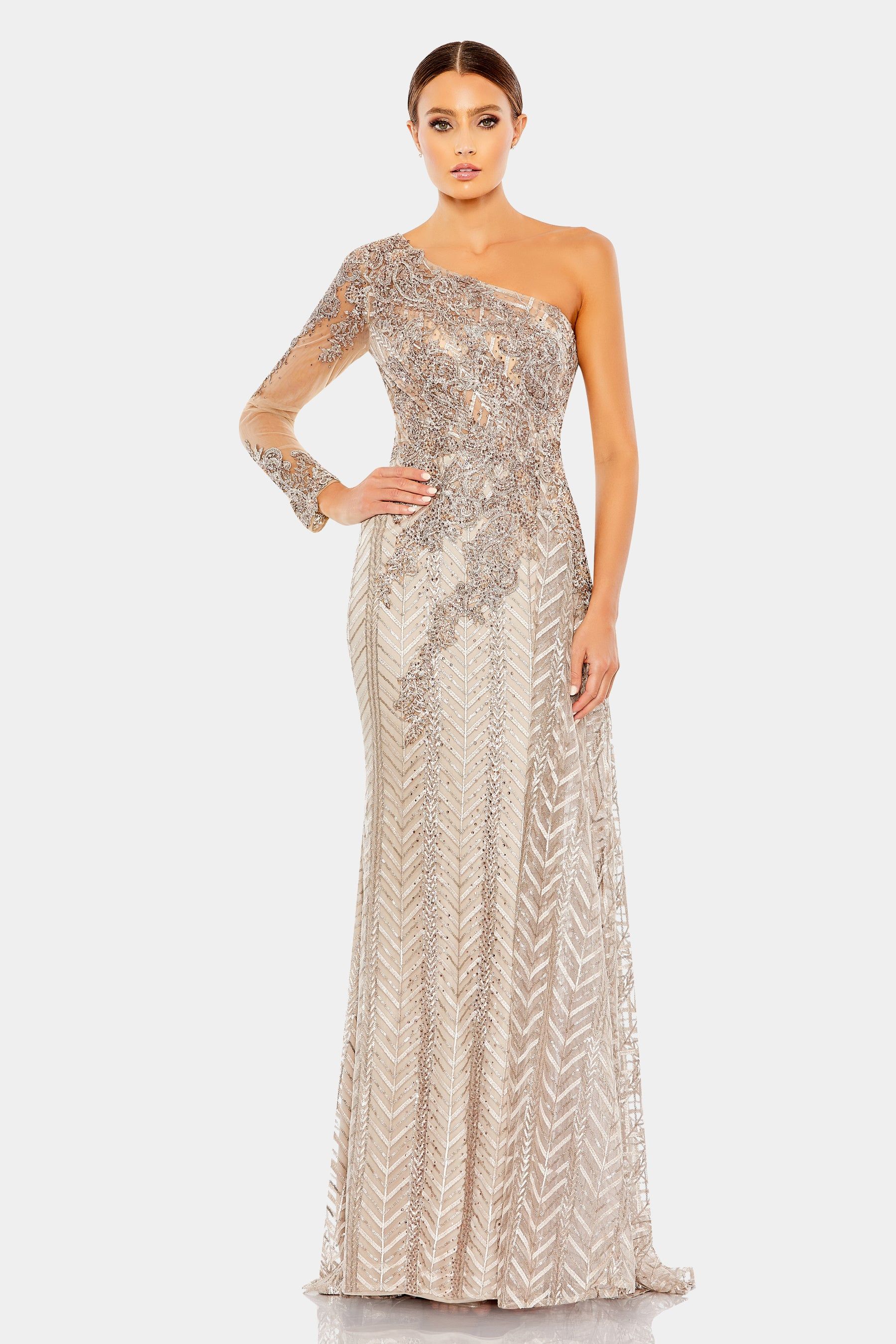 Embellished One Shoulder A Line Gown sold by Lord & Taylor product image thumbnail 4