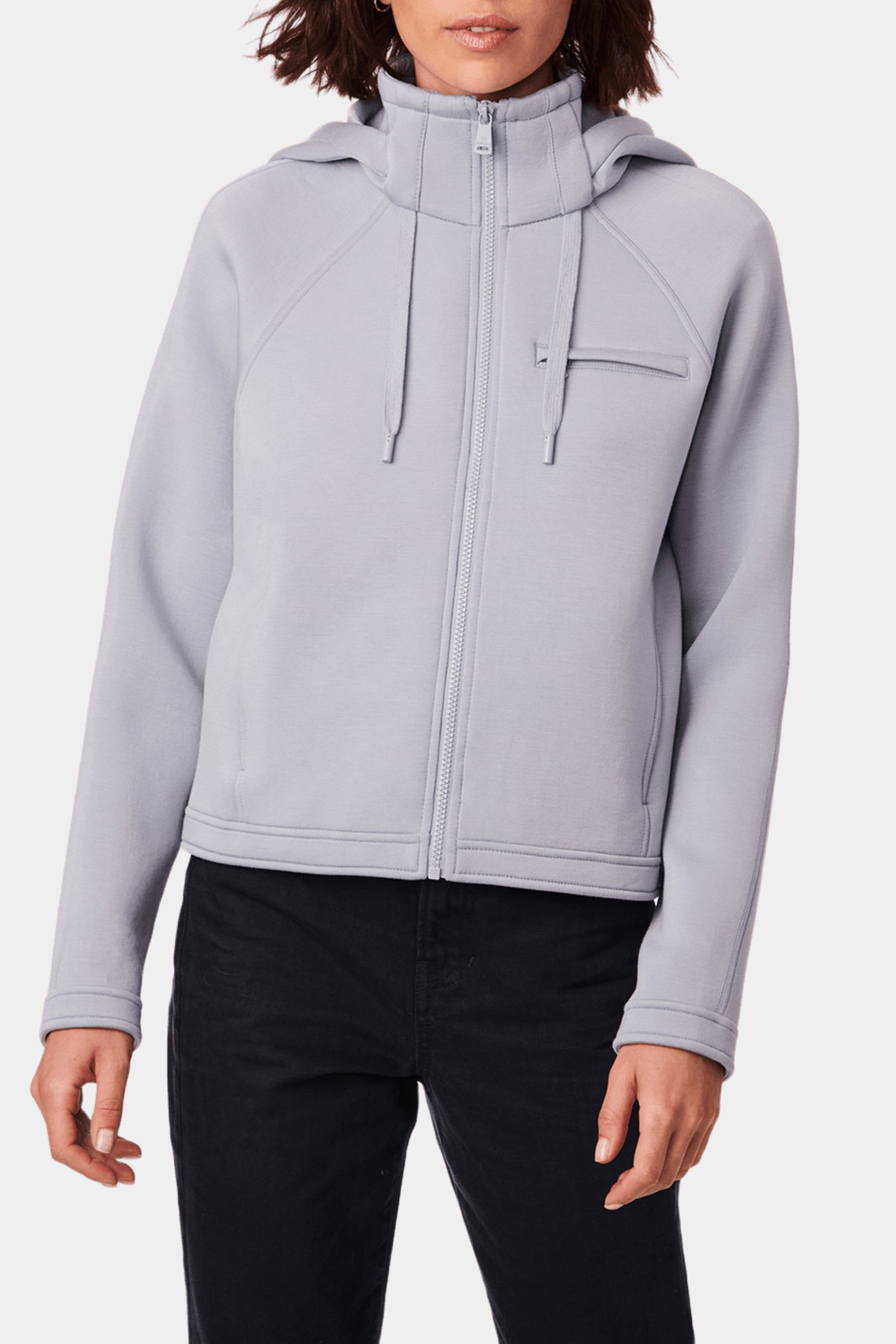 Hooded Knit Neoprene Jacket sold by Lord & Taylor product image thumbnail 5