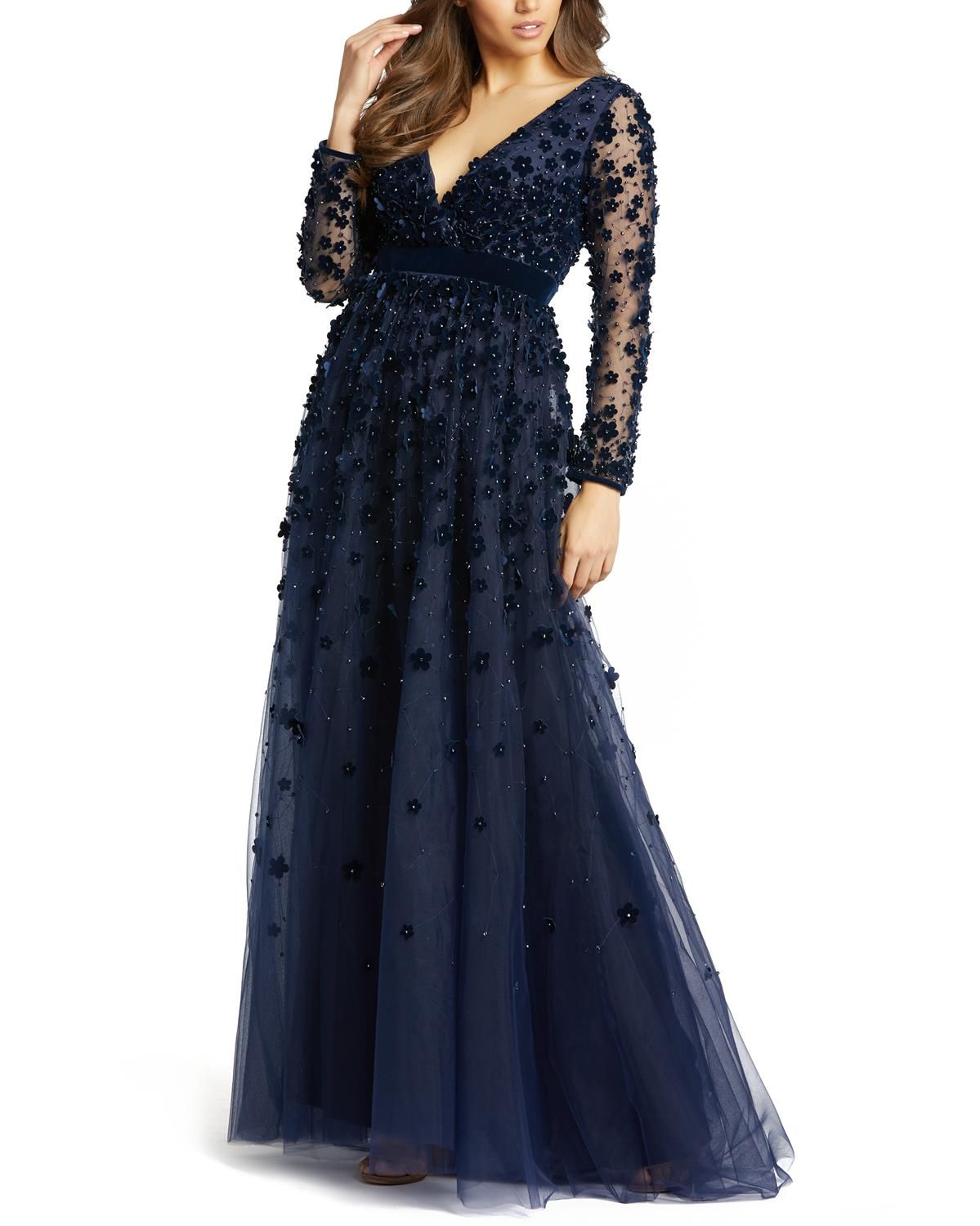 Embellished V-Neck Gown sold by Lord & Taylor product image thumbnail 4