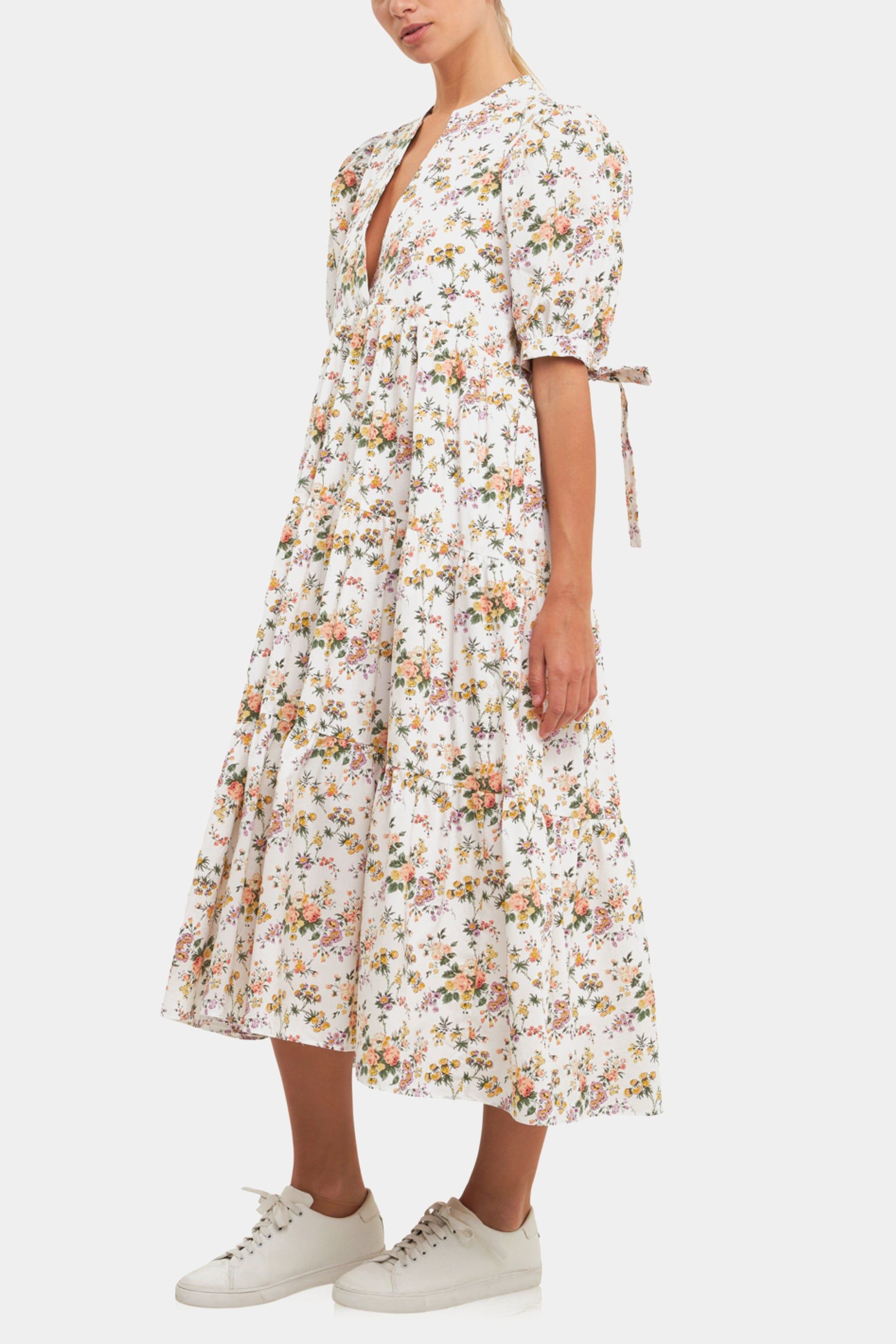 Floral Tiered Midi Dress sold by Lord & Taylor product image thumbnail 2