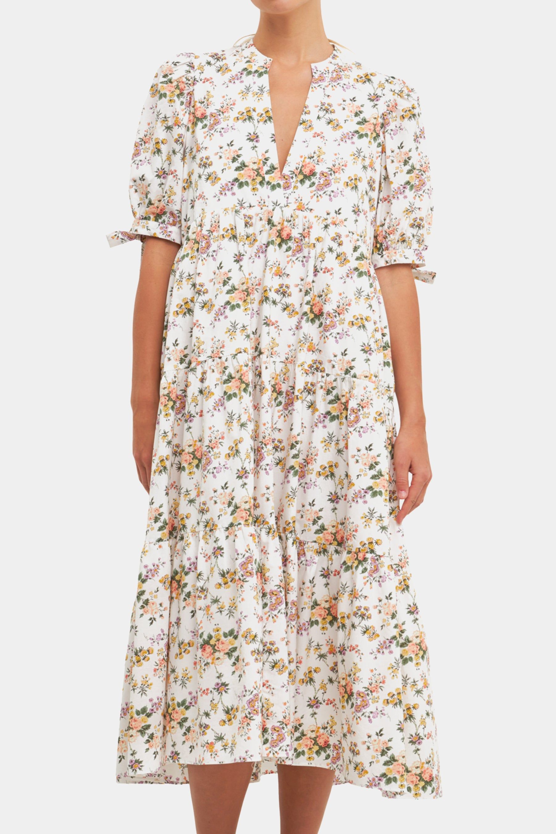 Floral Tiered Midi Dress sold by Lord & Taylor product image thumbnail 4