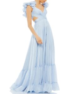 Ruffle Tiered Floral Cut-Out Chiffon Gown sold by Lord & Taylor