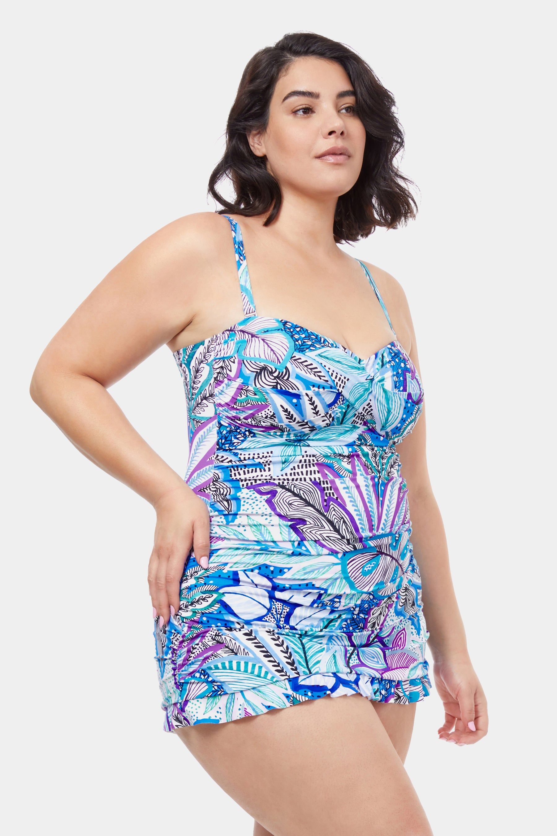 Plus Tropic Boom Full Figure Bandeau Swim Dress sold by Lord & Taylor product image thumbnail 2
