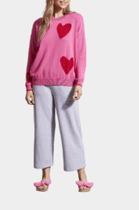 Crew Neck Pointelle Hearts Sweater sold by Lord & Taylor