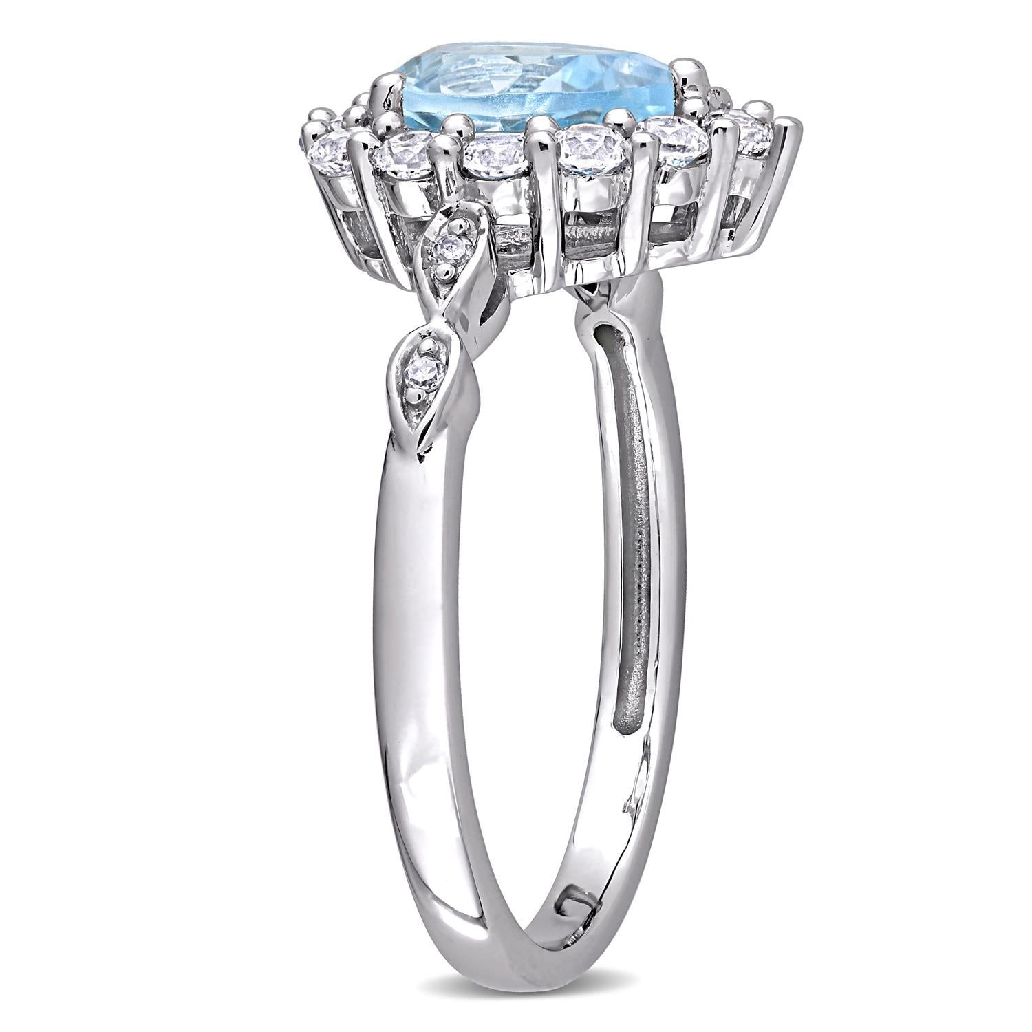 10k White Gold Topaz and Diamond-Accent Ring sold by Lord & Taylor product image thumbnail 2