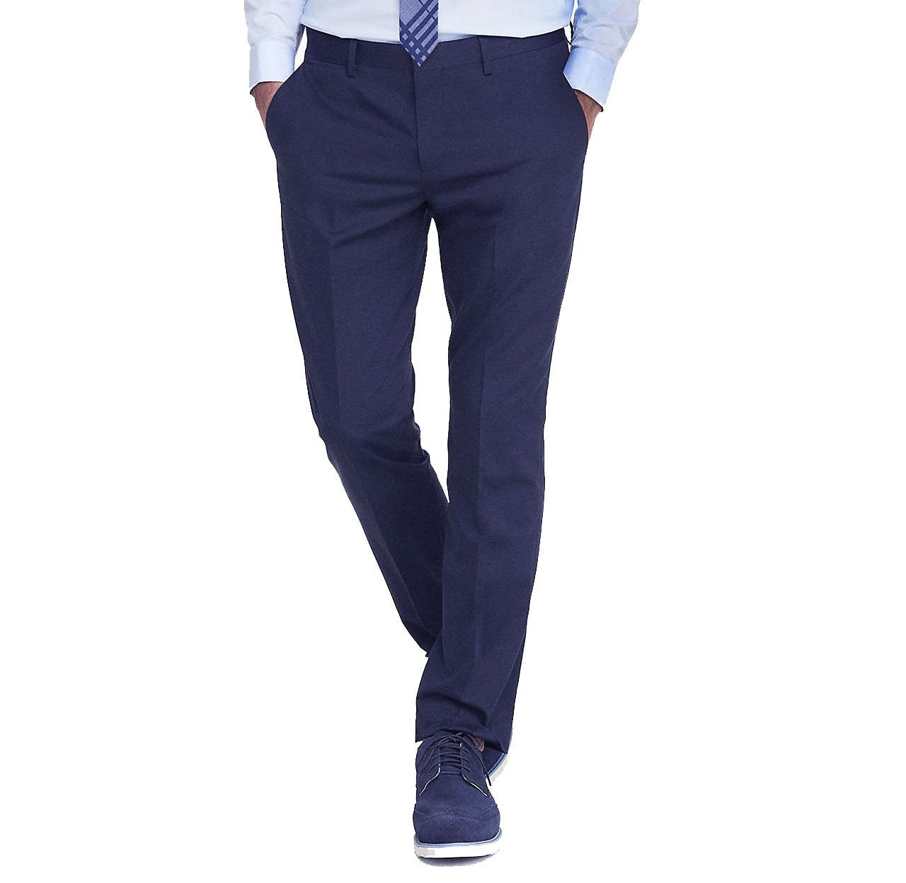 Solid Navy Plainweave Trouser sold by Lord & Taylor