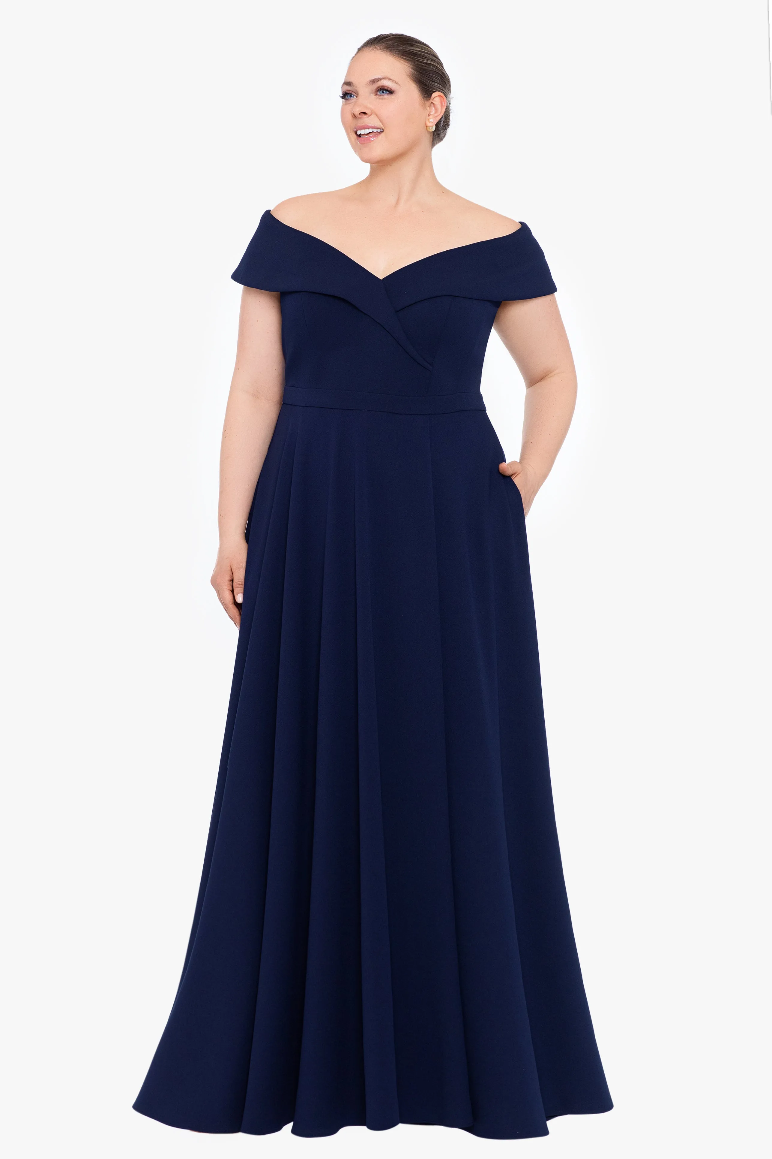 Scuba Crepe Off The Shoulder Gown sold by Lord & Taylor product image thumbnail 2