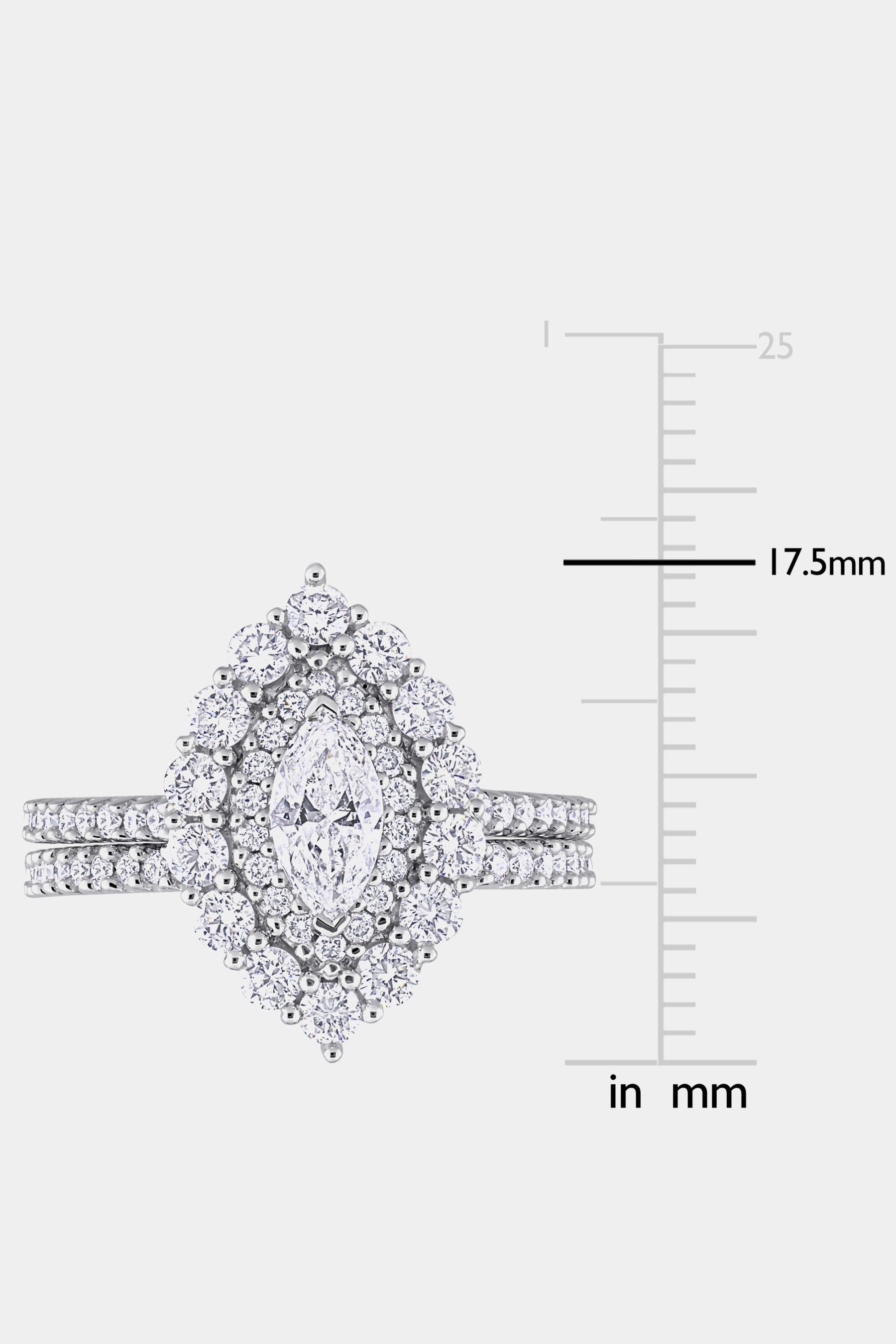 Diamond Marquise Double Halo 14k White Gold Ring sold by Lord & Taylor product image thumbnail 5