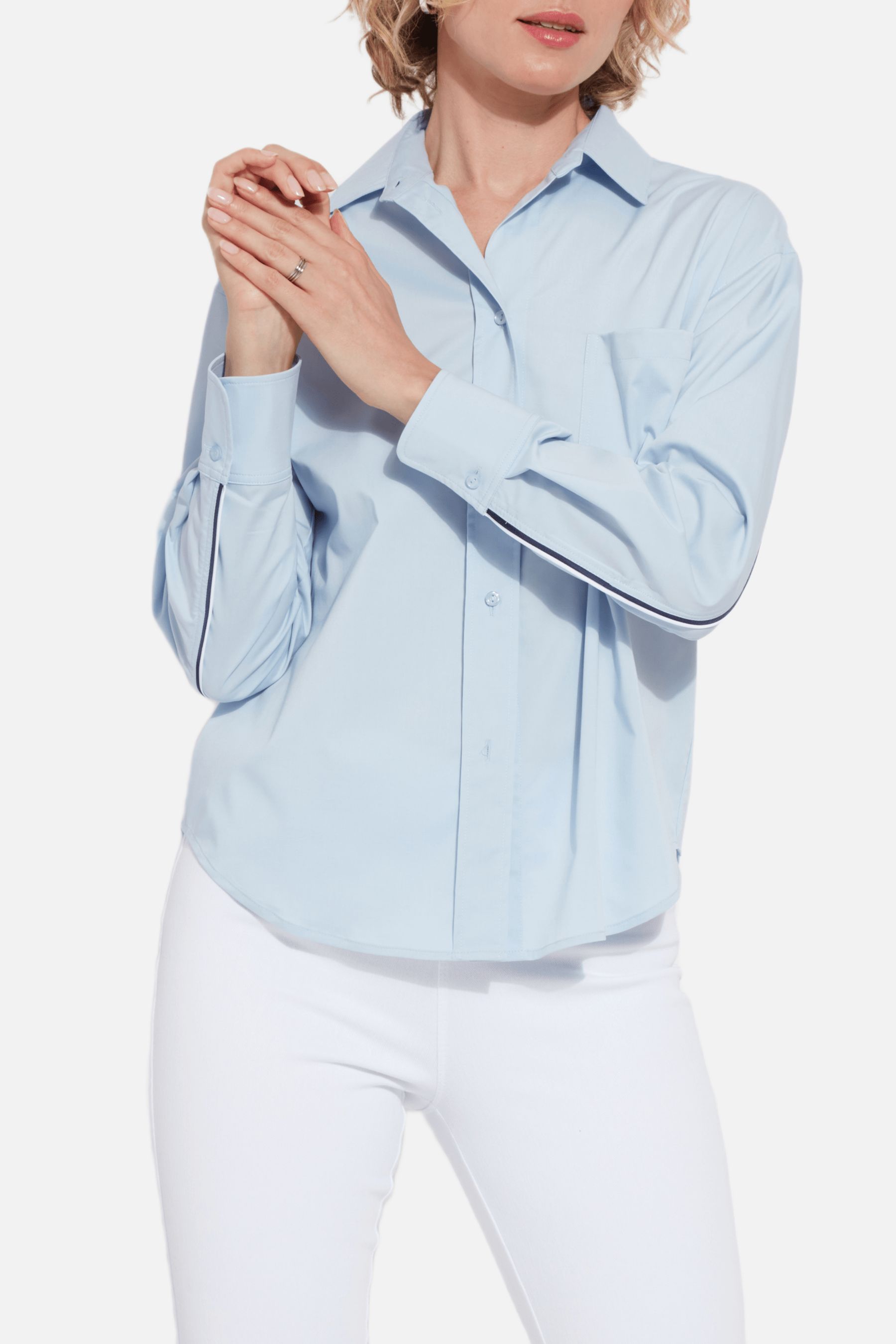 Sofia Striped Cropped Shirt sold by Lord & Taylor product image thumbnail 2