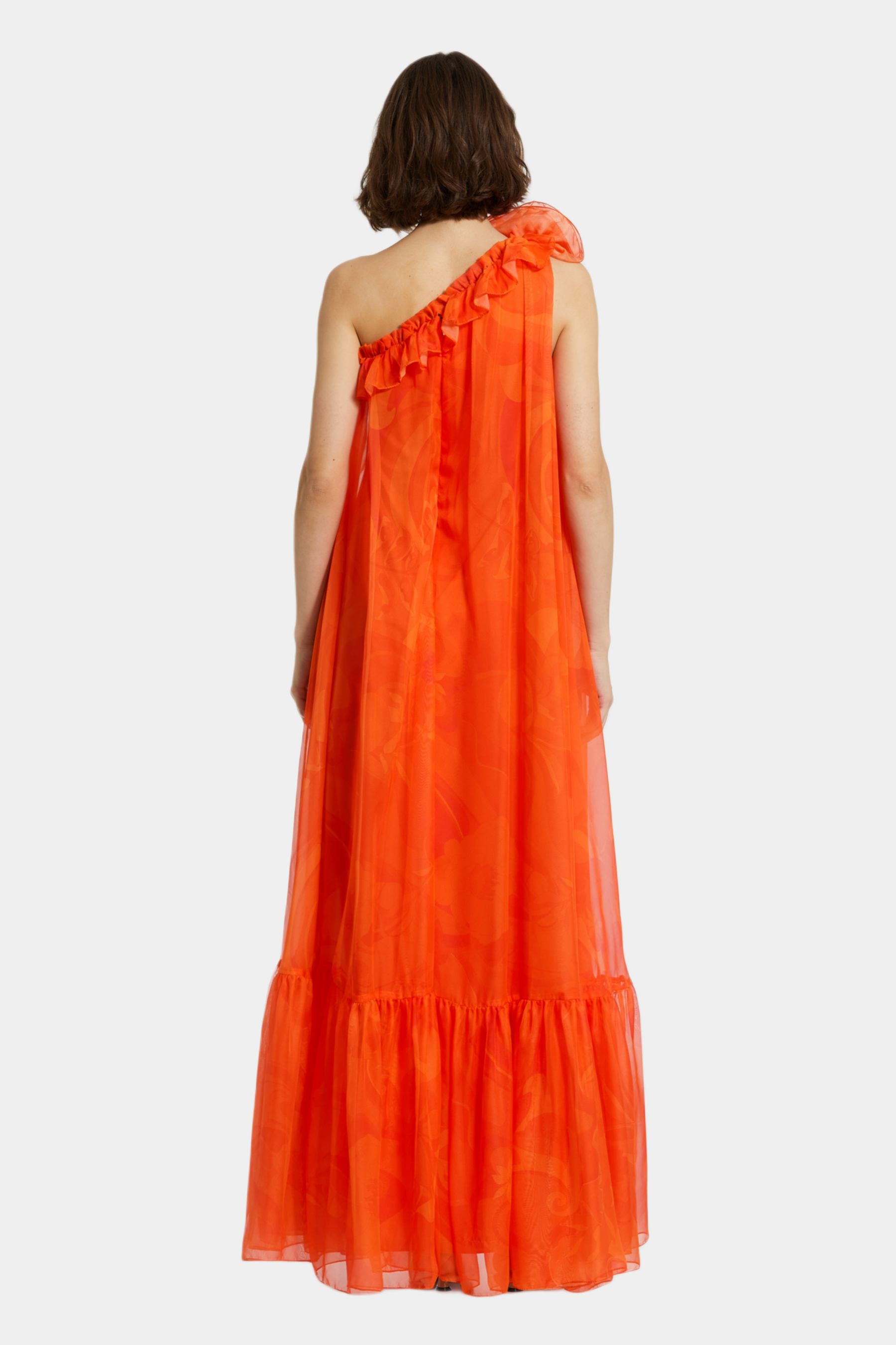 Printed Chiffon One Shoulder Rose Ruffle Gown sold by Lord & Taylor product image thumbnail 3