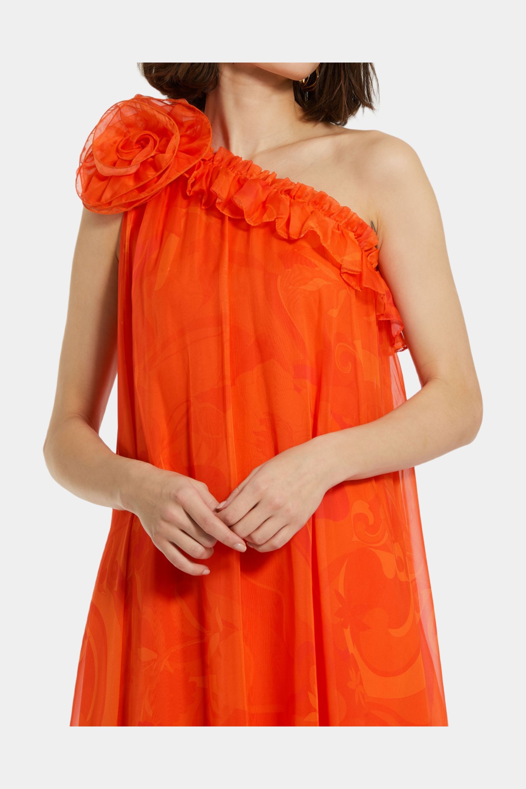 Printed Chiffon One Shoulder Rose Ruffle Gown sold by Lord & Taylor product image thumbnail 2