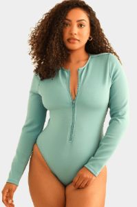 Shoal Front Zipper Long Sleeve One Piece Swimsuit - Surf Rider sold by Lord & Taylor