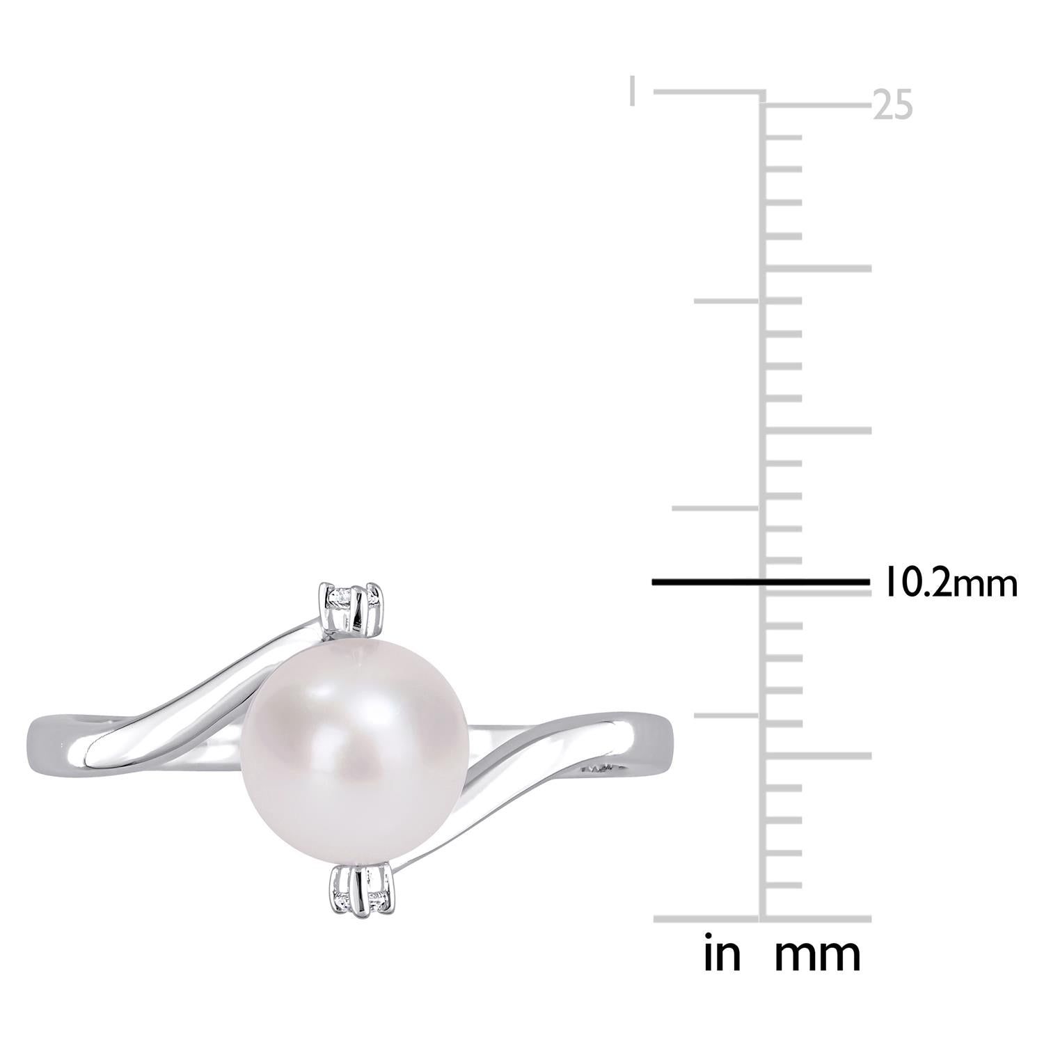 Freshwater Cultured Pearl and Lab-Created White Sapphire Ring sold by Lord & Taylor product image thumbnail 4