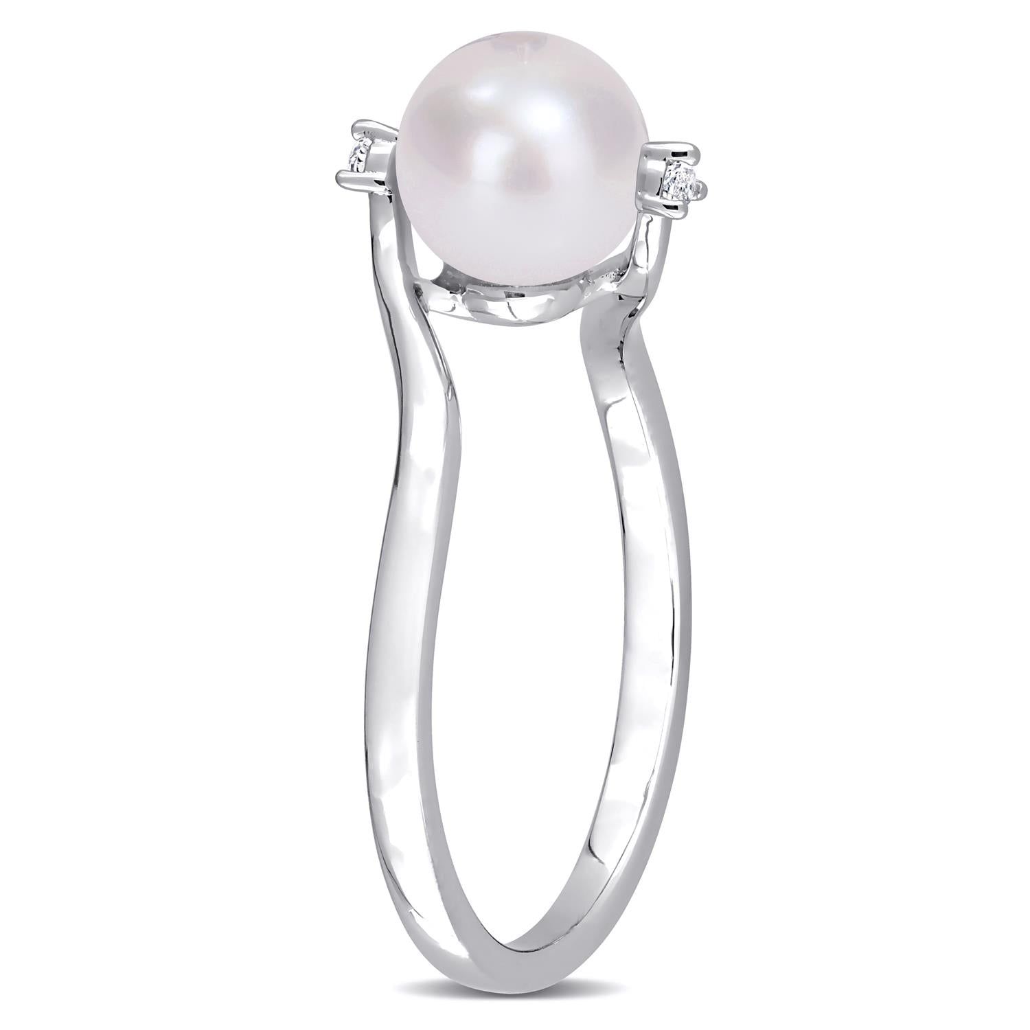 Freshwater Cultured Pearl and Lab-Created White Sapphire Ring sold by Lord & Taylor product image thumbnail 2
