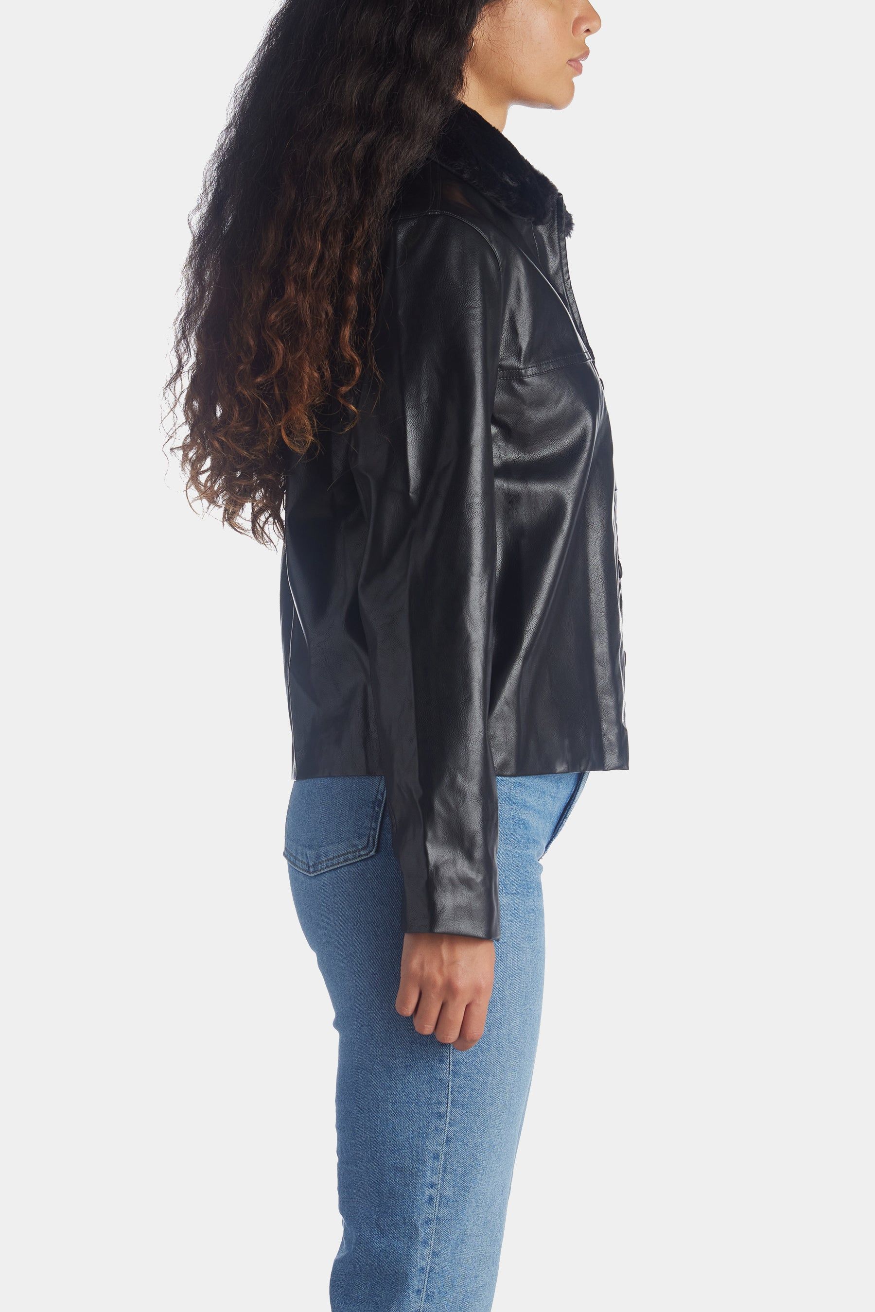 Eloise Vegan Pu Jacket With Detachable Fur Collar sold by Lord & Taylor product image thumbnail 4