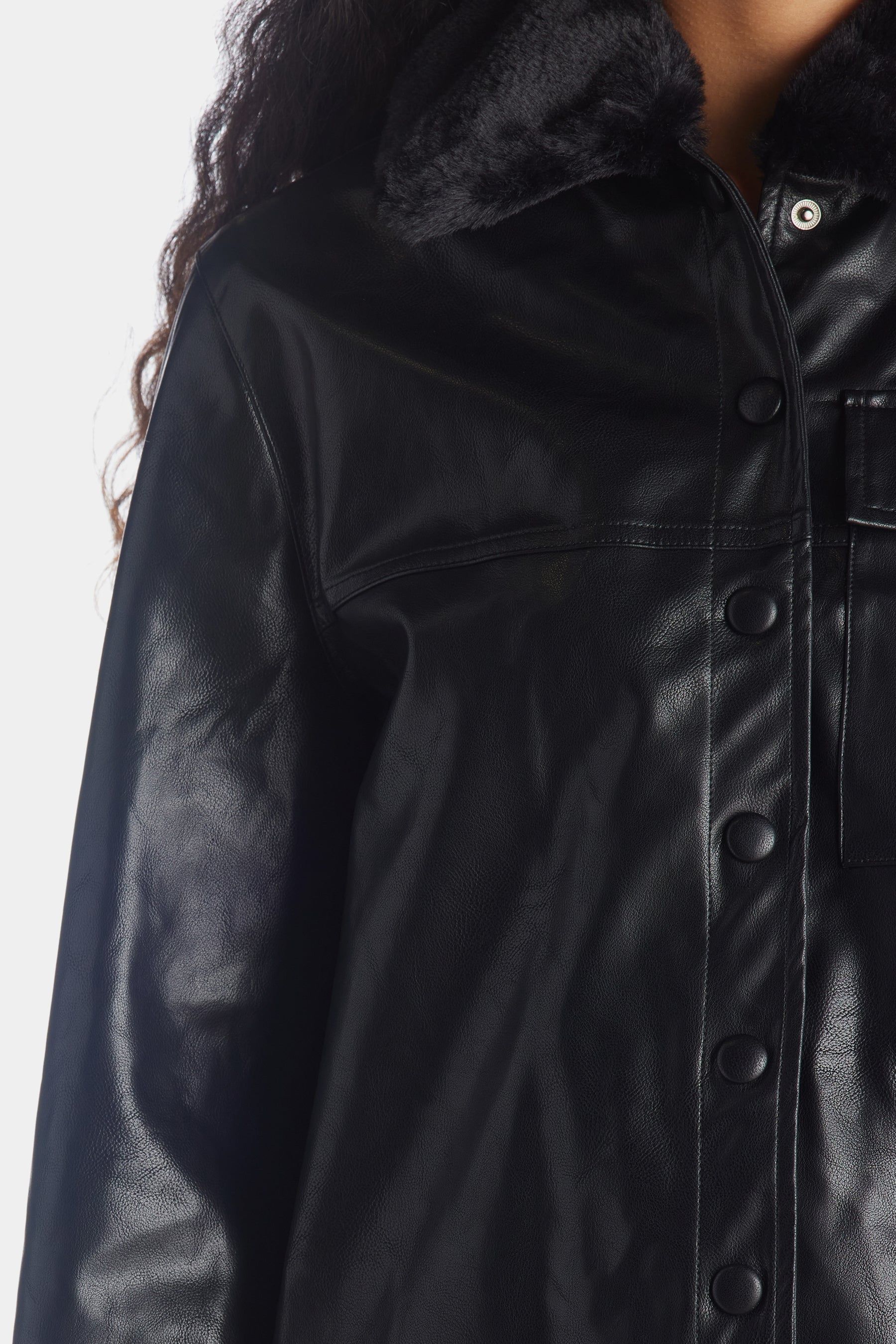 Eloise Vegan Pu Jacket With Detachable Fur Collar sold by Lord & Taylor product image thumbnail 2