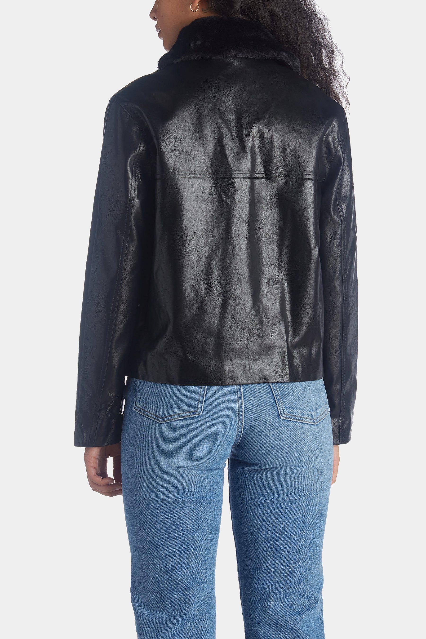 Eloise Vegan Pu Jacket With Detachable Fur Collar sold by Lord & Taylor product image thumbnail 3