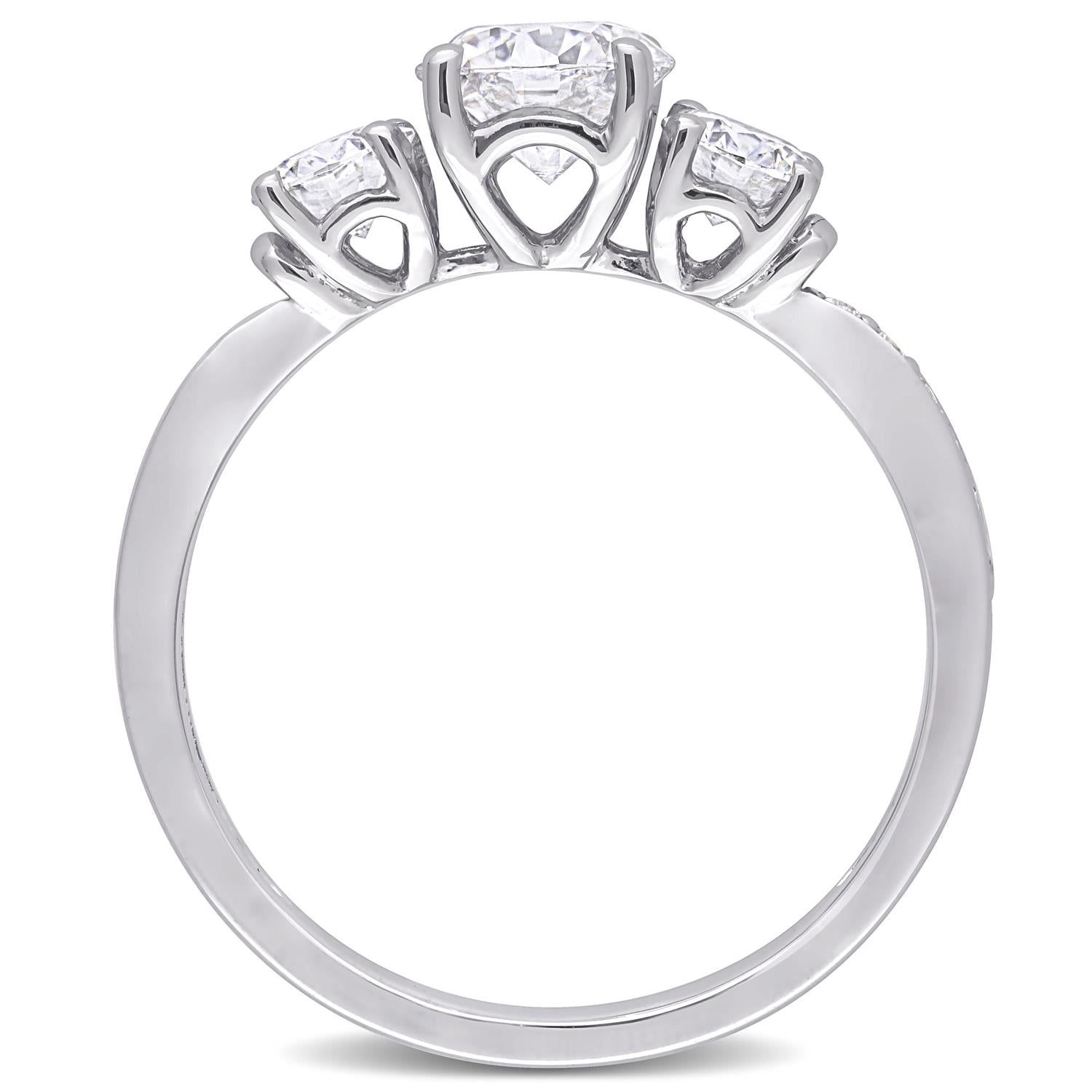 10k White Gold Created Moissanite Ring sold by Lord & Taylor product image thumbnail 3