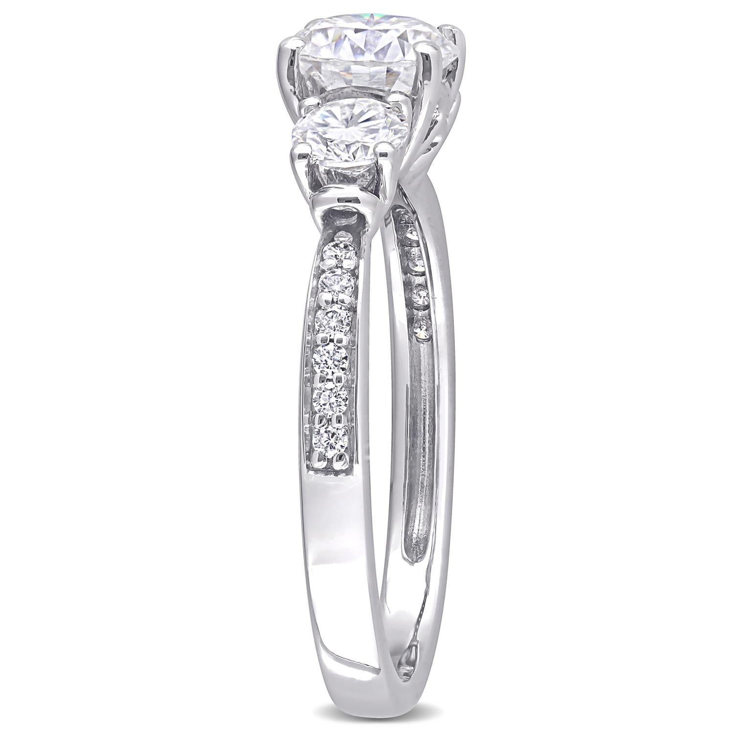 10k White Gold Created Moissanite Ring sold by Lord & Taylor product image thumbnail 2