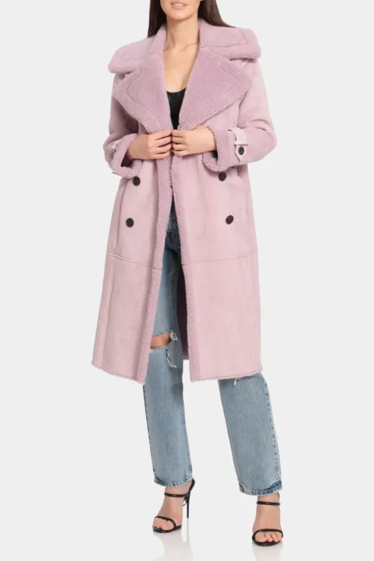 Double Breasted Faux Shearling Coat sold by Lord & Taylor