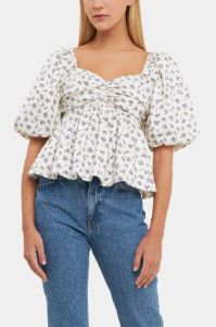 Floral Puff Sleeve Top sold by Lord & Taylor