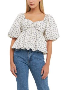 Floral Puff Sleeve Top sold by Lord & Taylor
