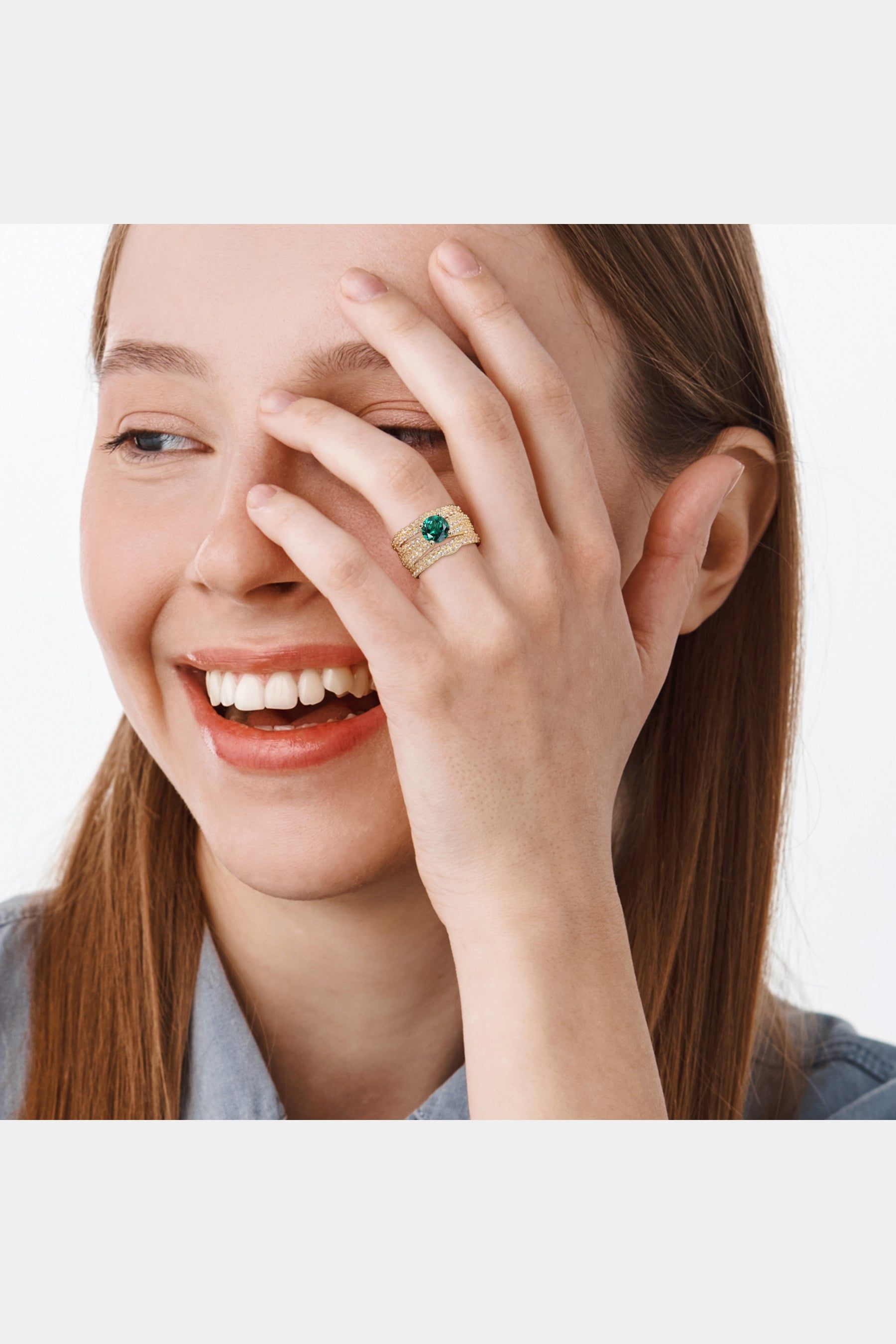 Created Emerald Created Sapphire 3-Piece Bridal Ring Set sold by Lord & Taylor product image thumbnail 5