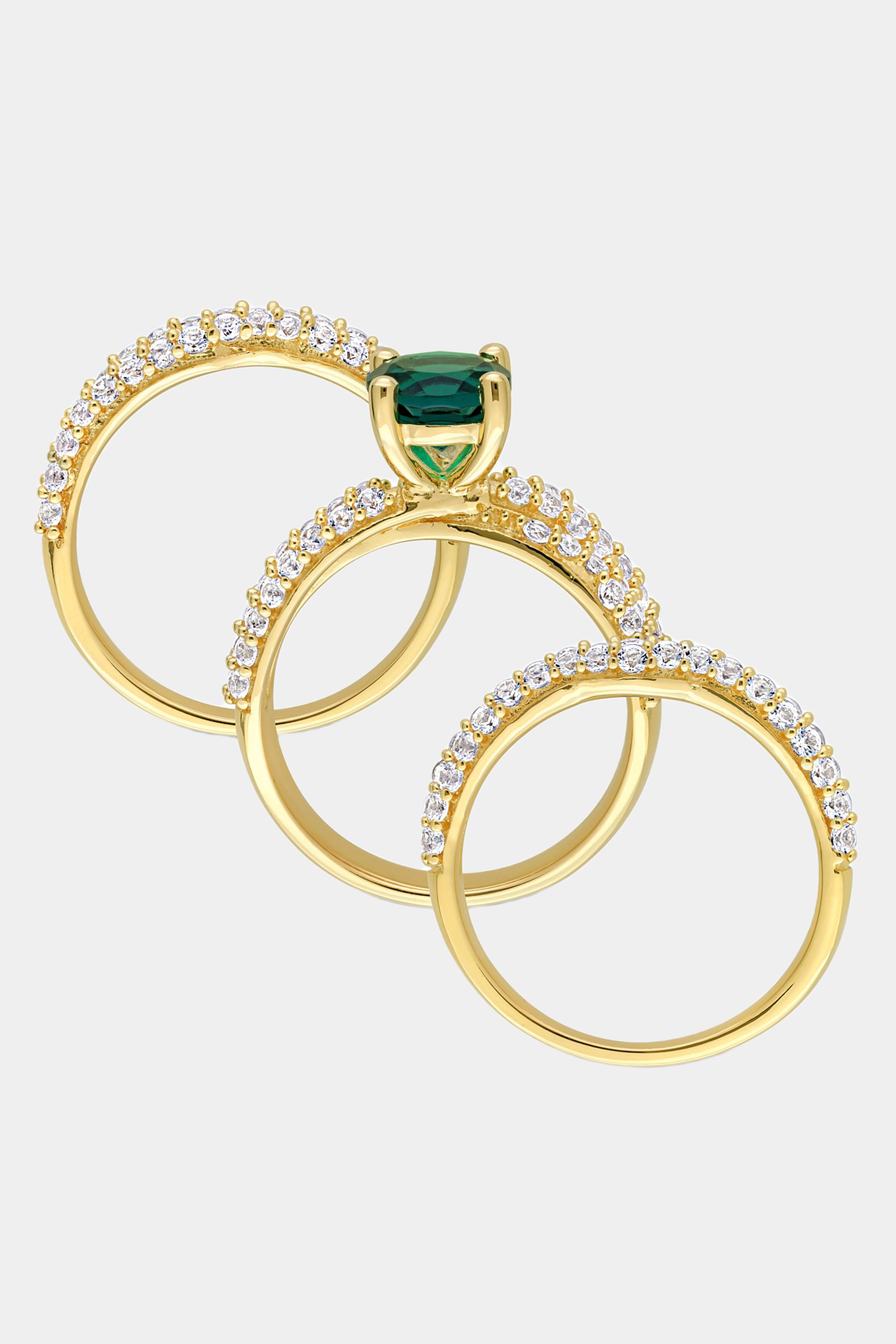 Created Emerald Created Sapphire 3-Piece Bridal Ring Set sold by Lord & Taylor product image thumbnail 2