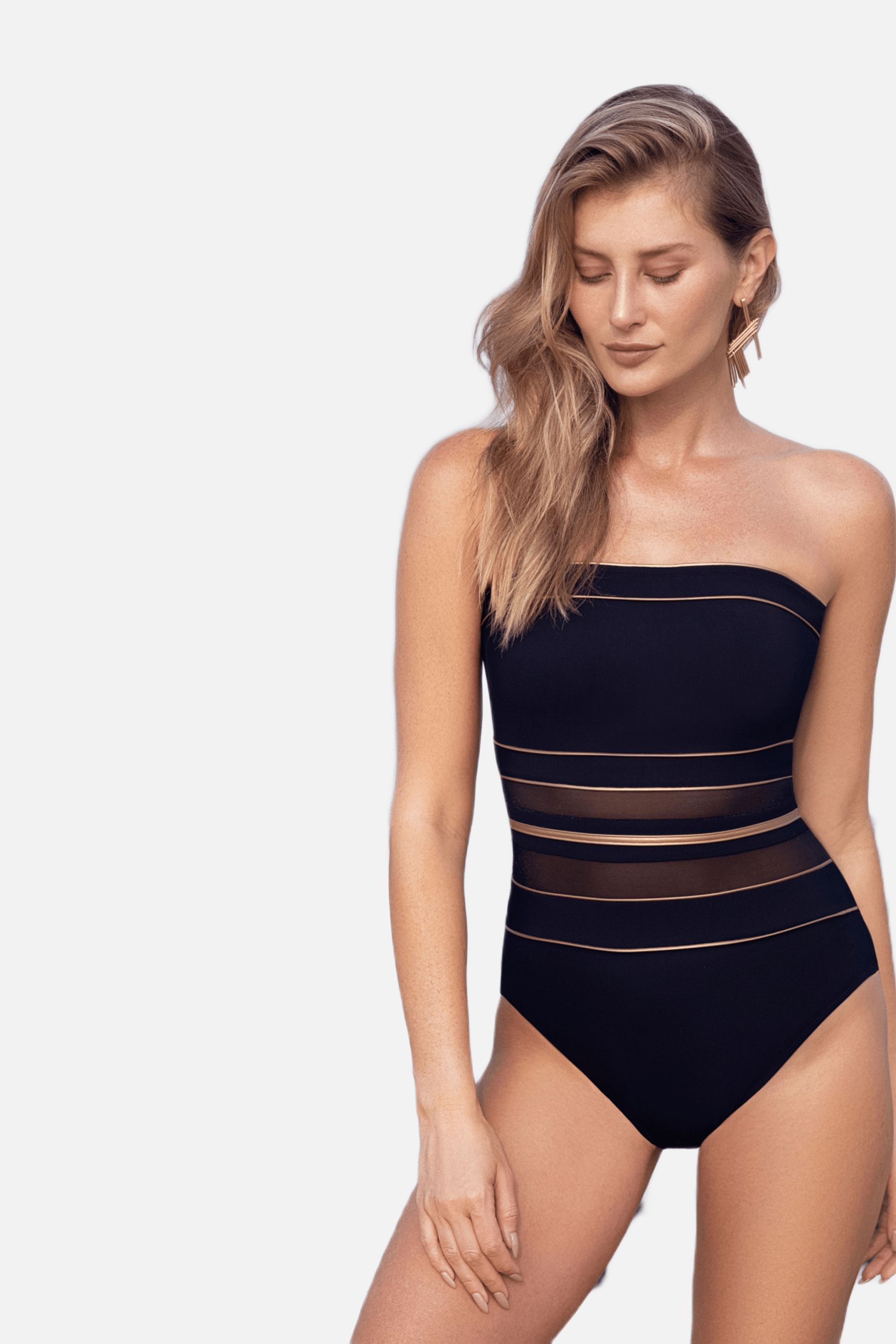 Onyx Bandeau One Piece sold by Lord & Taylor product image thumbnail 4