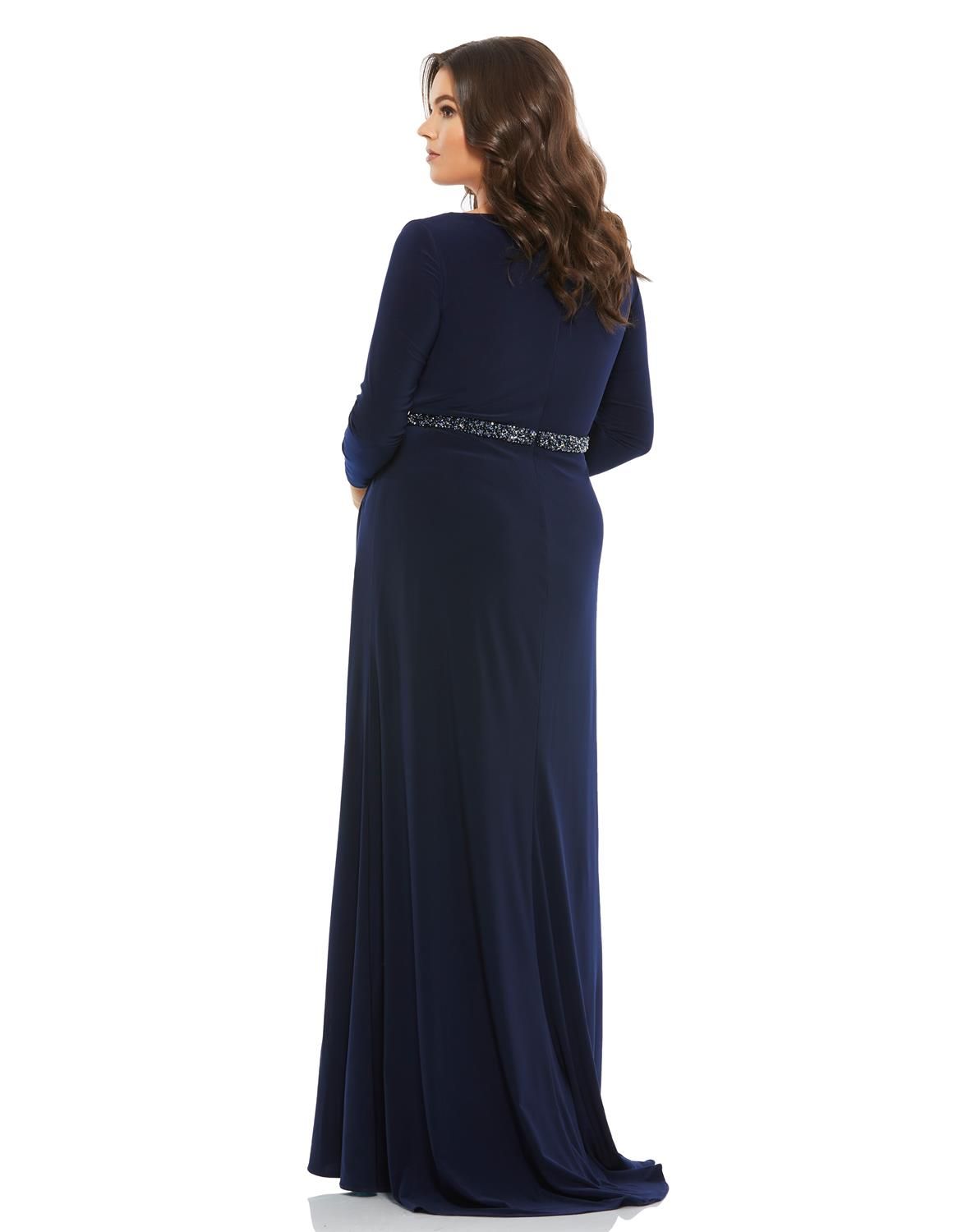 Long Sleeve V Neck Jersey A-Line Gown sold by Lord & Taylor product image thumbnail 2