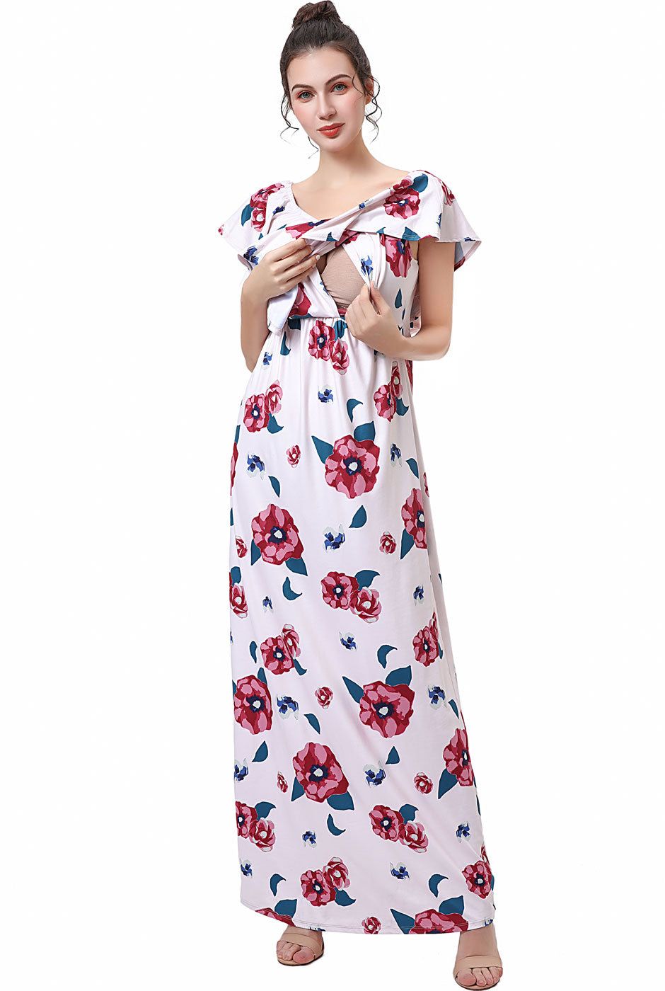 Lydia Maternity Nursing Floral Print Maxi Dress sold by Lord & Taylor product image thumbnail 4
