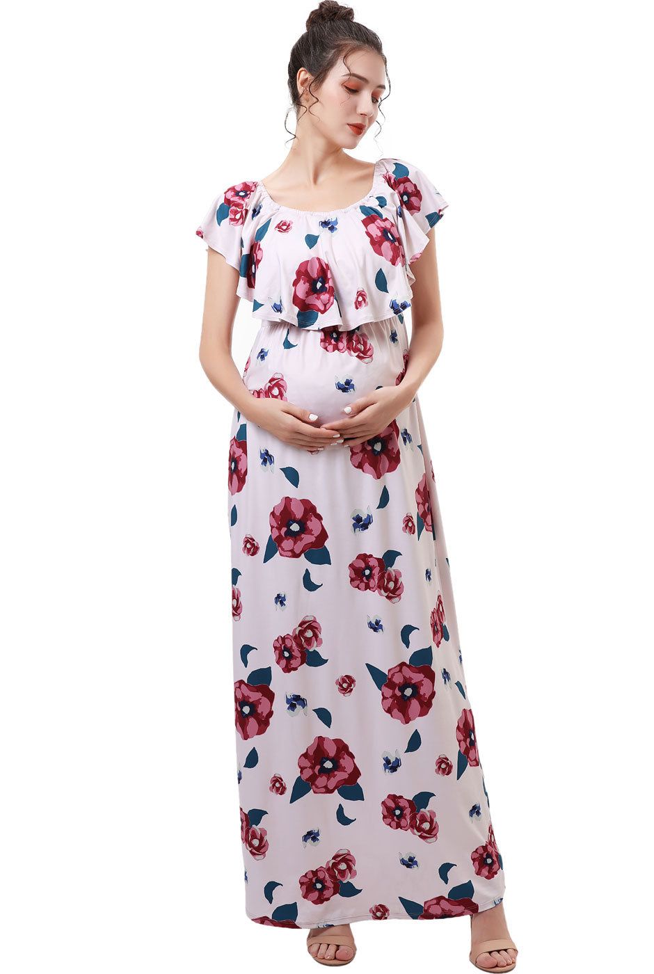 Lydia Maternity Nursing Floral Print Maxi Dress sold by Lord & Taylor product image thumbnail 5