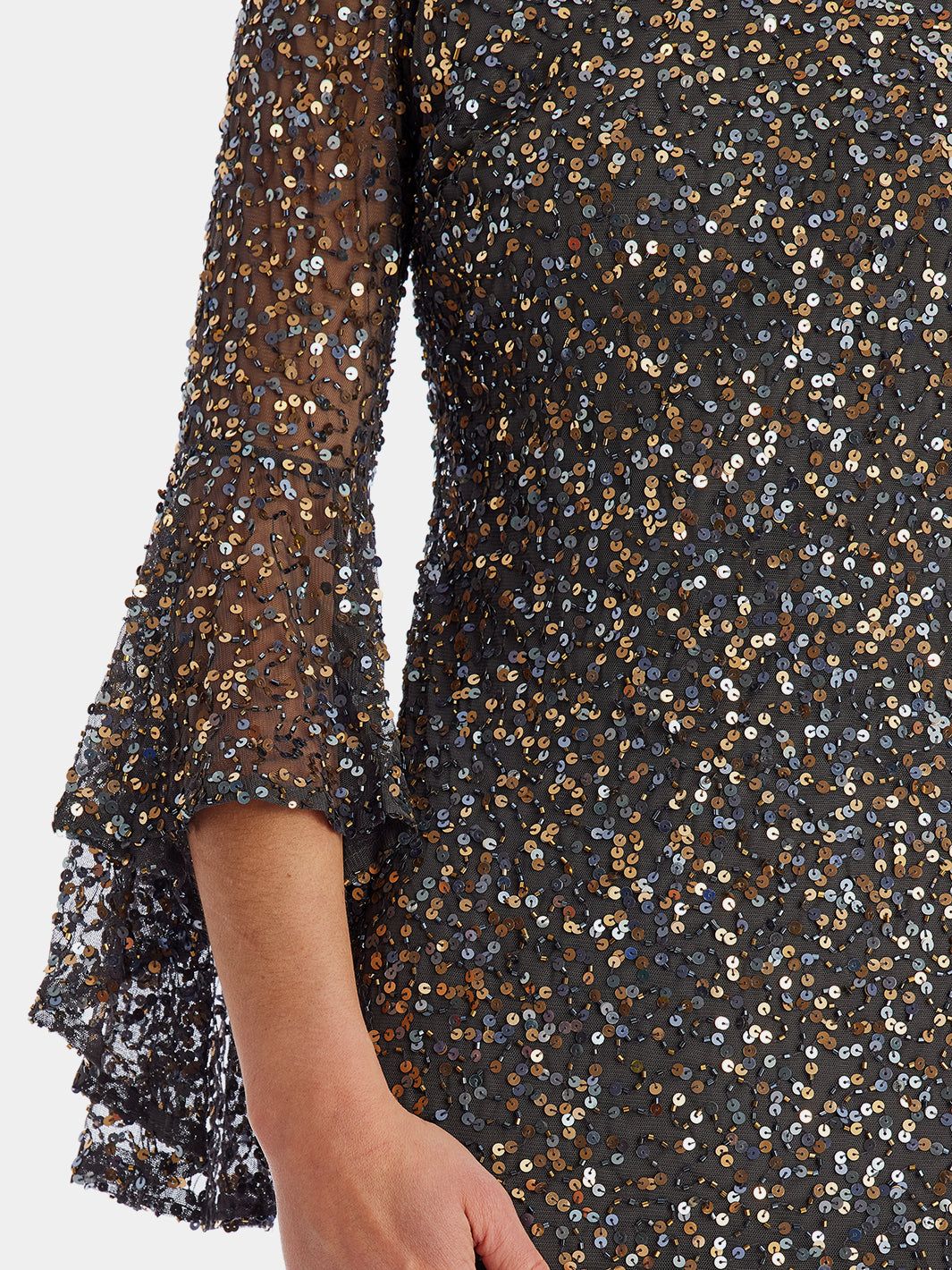 Short Sequin Bell Sleeve Dress sold by Lord & Taylor product image thumbnail 2