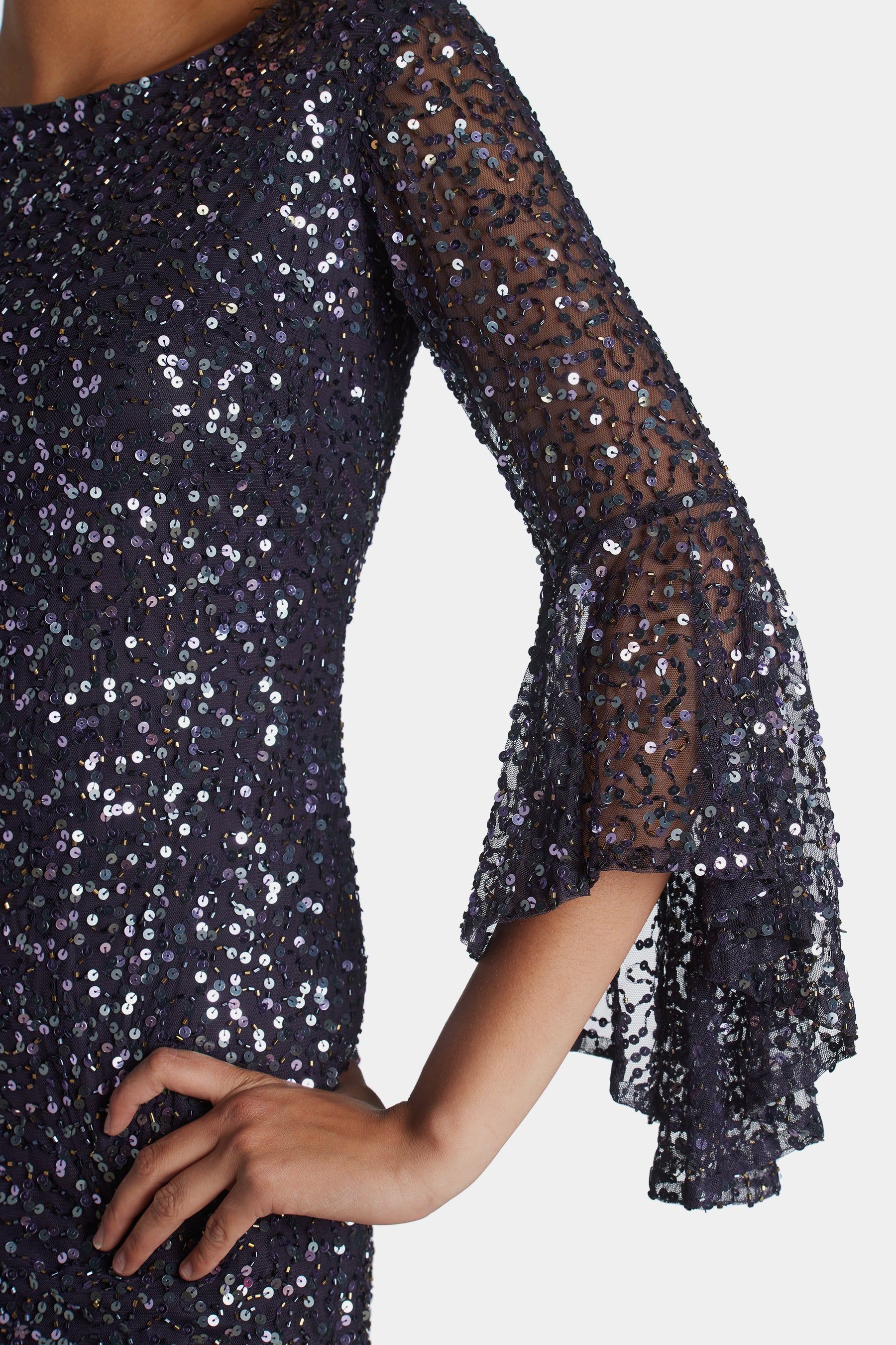 Short Sequin Bell Sleeve Dress sold by Lord & Taylor product image thumbnail 12