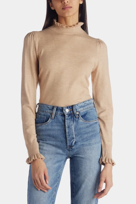 Mock Neck Ruffle Cuff Sweater sold by Lord & Taylor