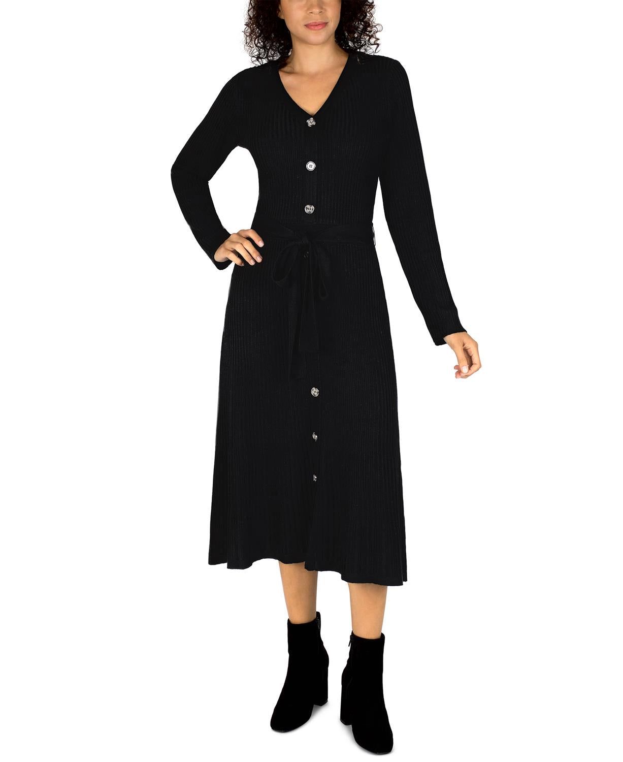 Long Sleeve Button Front Knit Dress sold by Lord & Taylor product image thumbnail 4