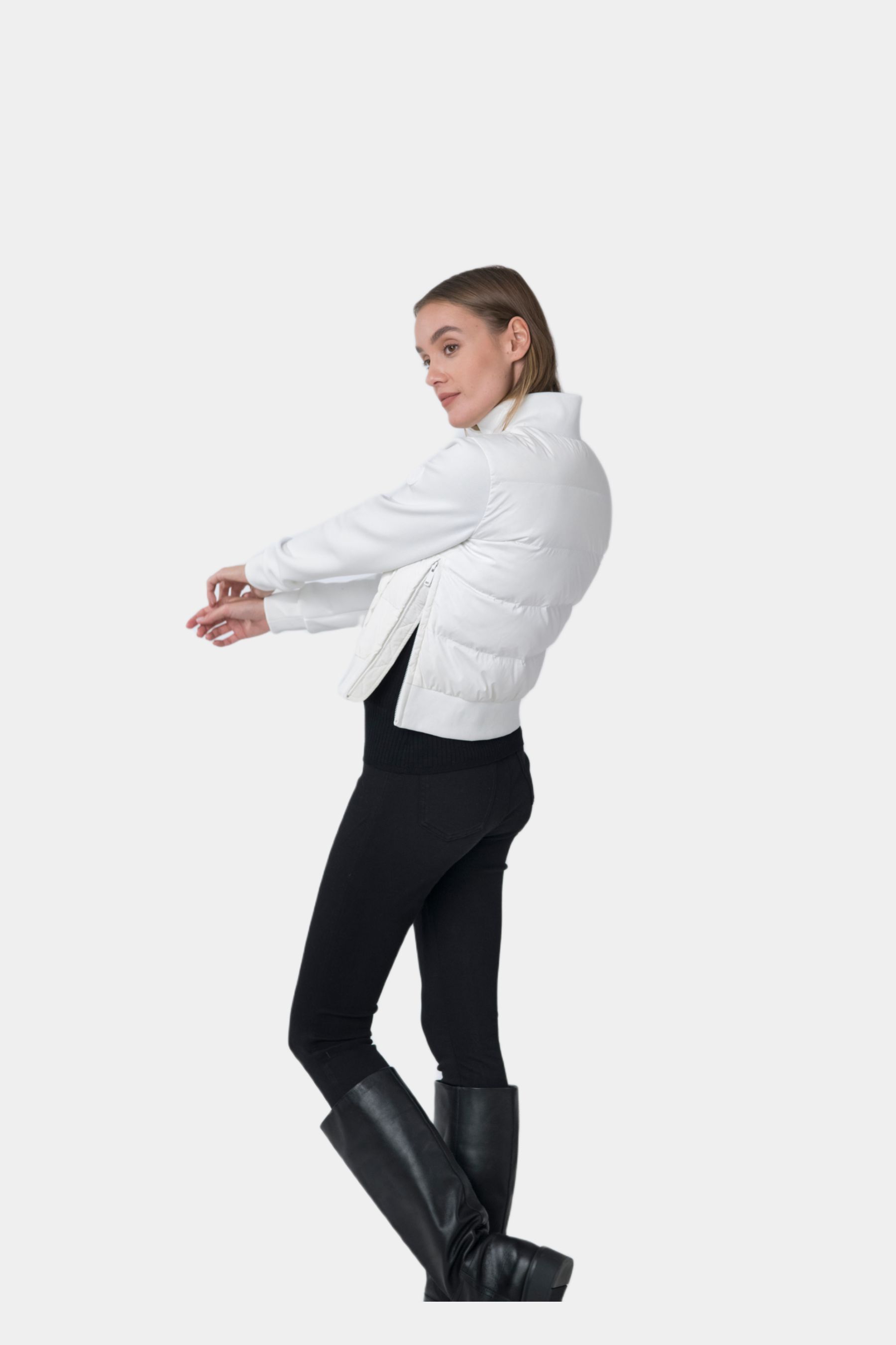 Nina Performance Zip Front Cropped Jacket sold by Lord & Taylor product image thumbnail 4