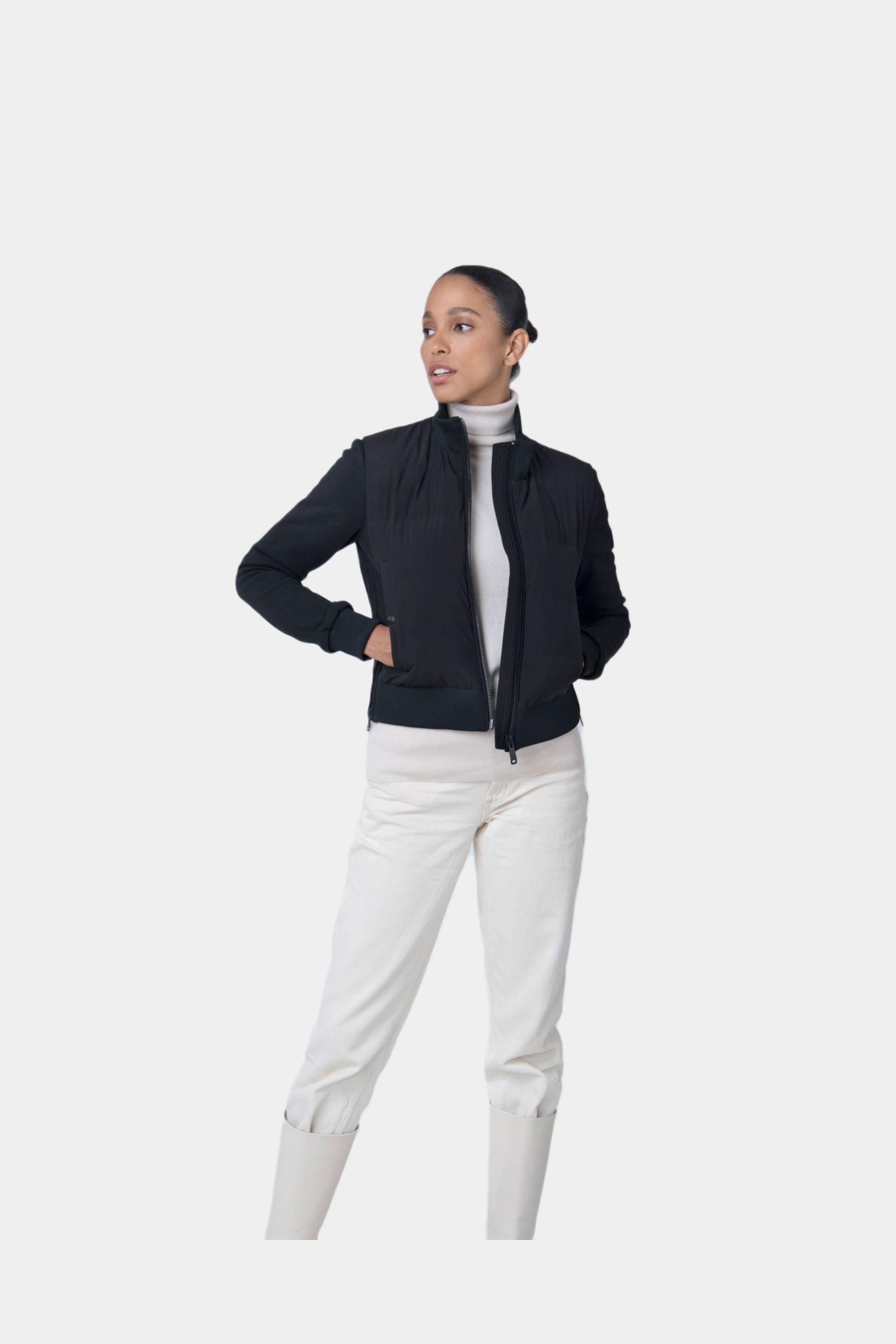 Nina Performance Zip Front Cropped Jacket sold by Lord & Taylor product image thumbnail 2