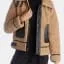 Vegan Leather Trim All Over Sherpa Aviator Jacket sold by Lord & Taylor product image thumbnail 3